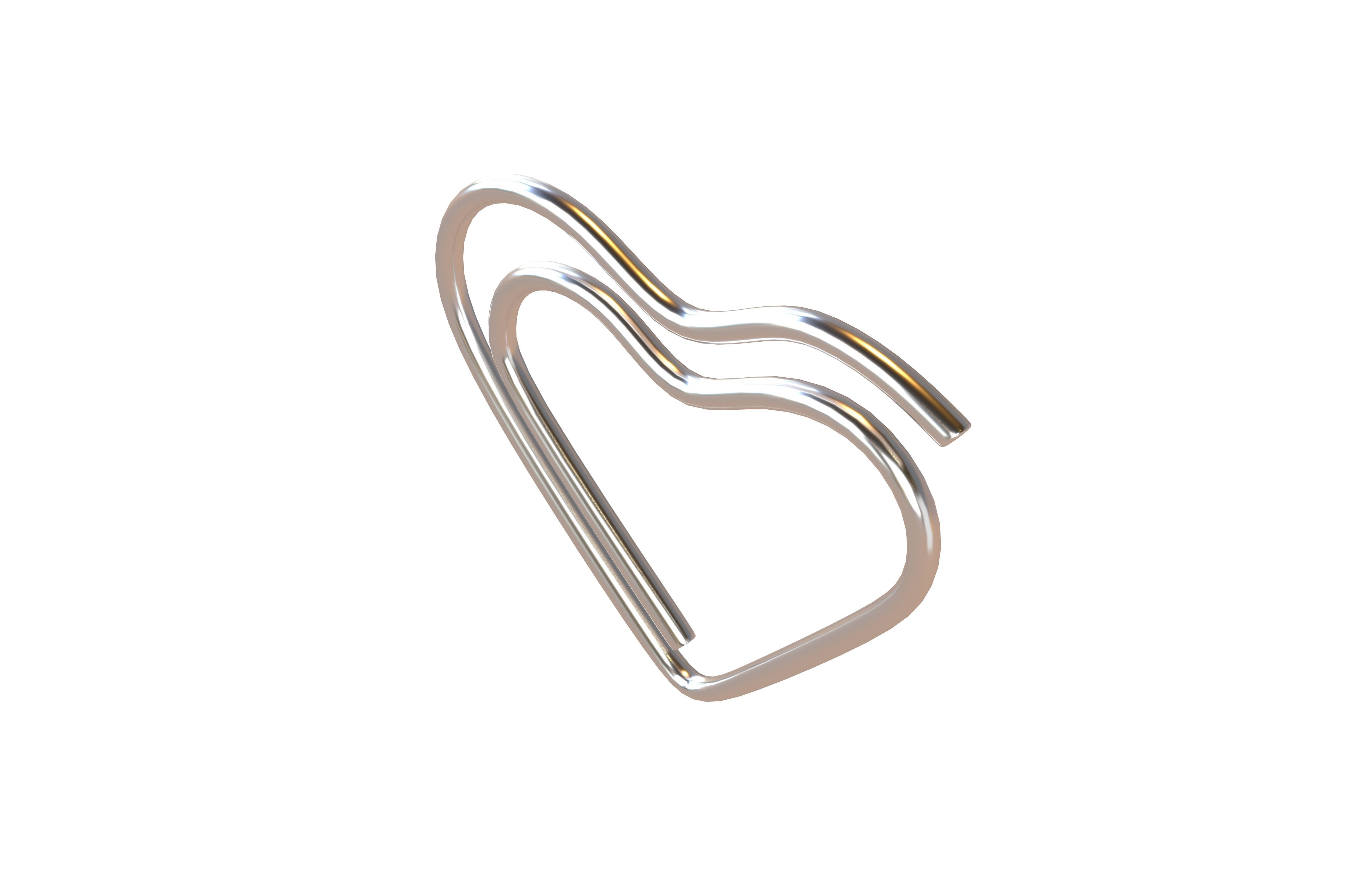 Heart Paper Clip v1 002 Low-poly 3D model_2