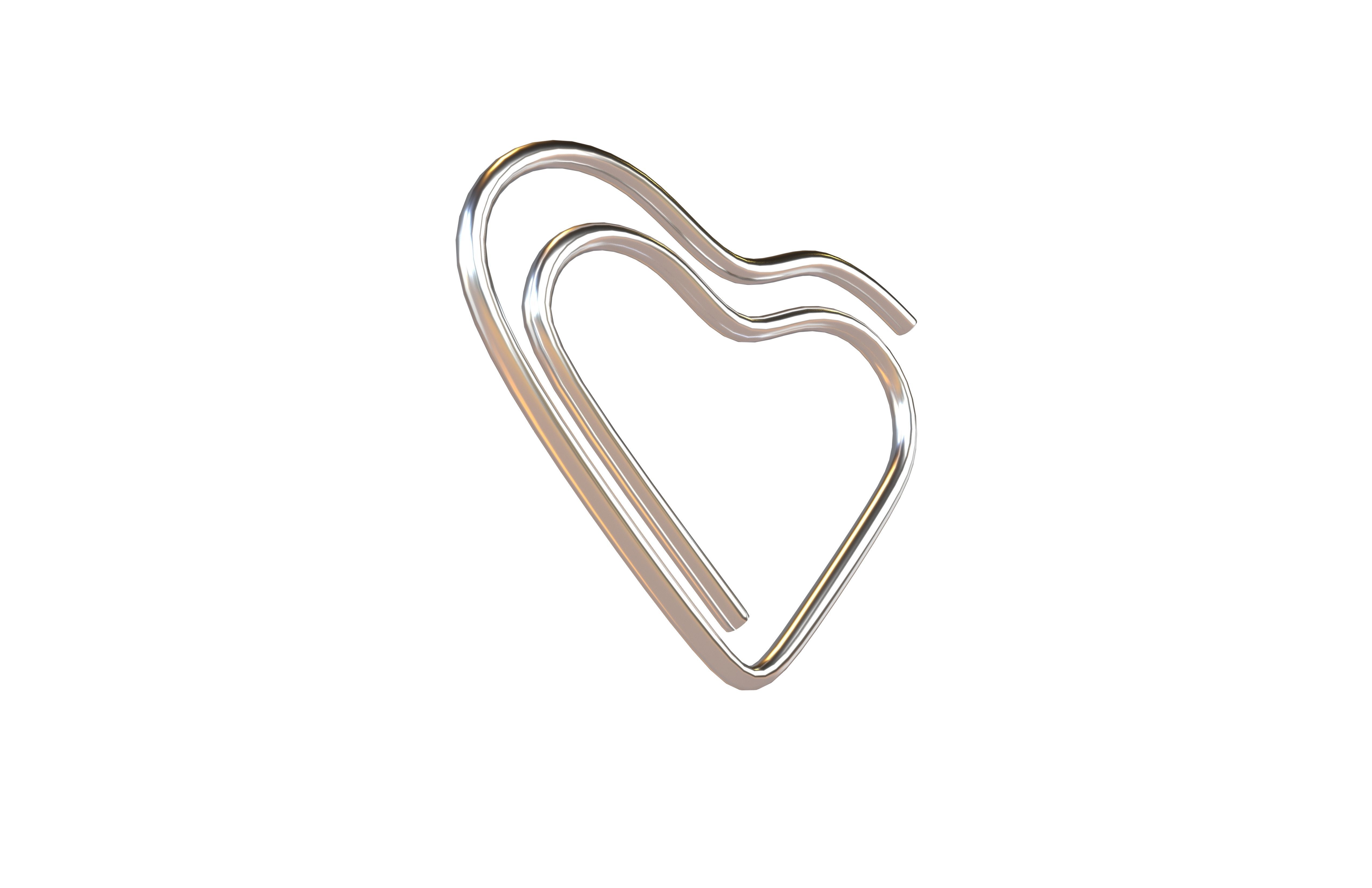 Heart Paper Clip v1 002 Low-poly 3D model_3