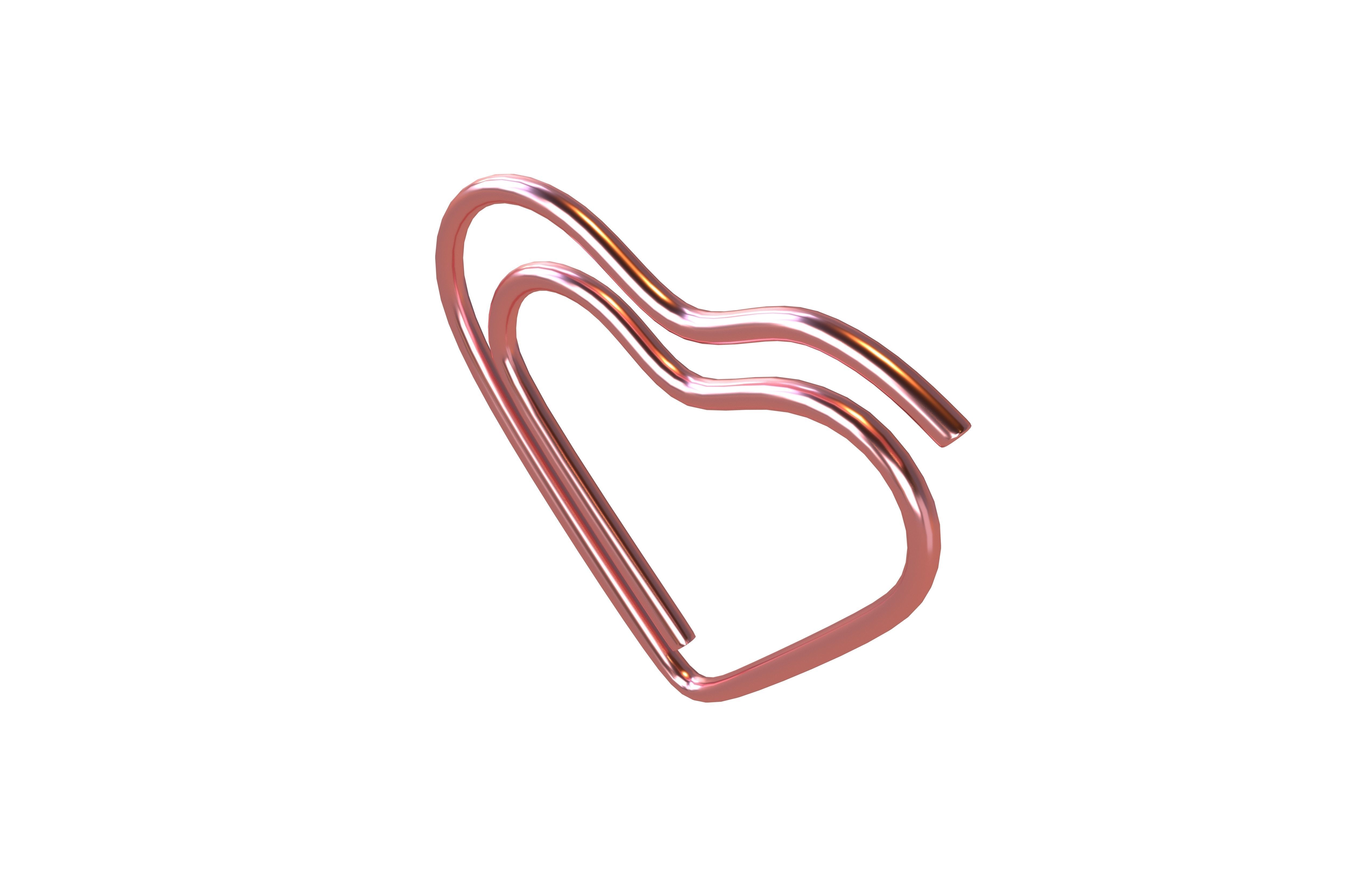 Heart Paper Clip v1 003 Low-poly 3D model_3