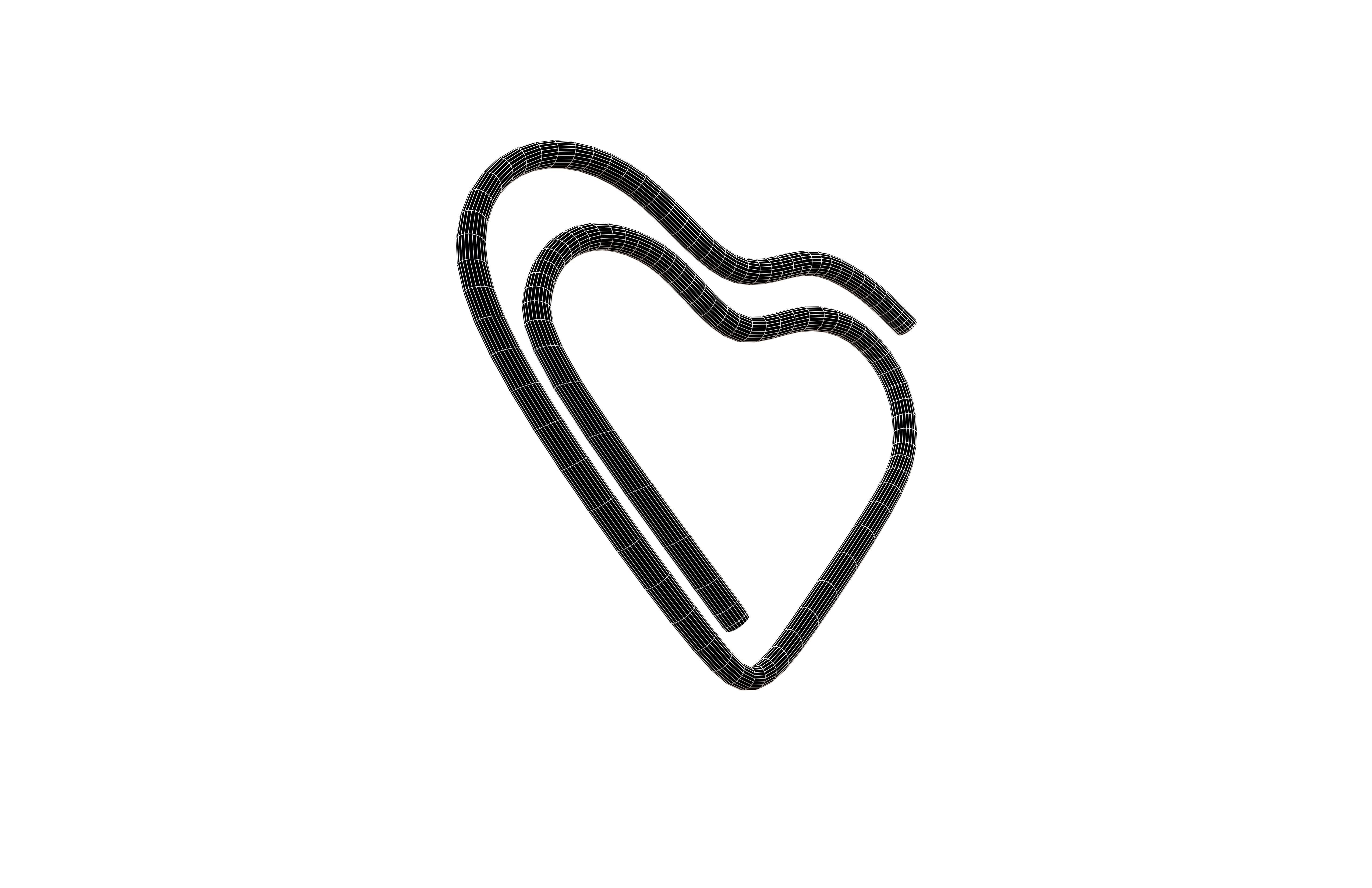 Heart Paper Clip v1 003 Low-poly 3D model_7