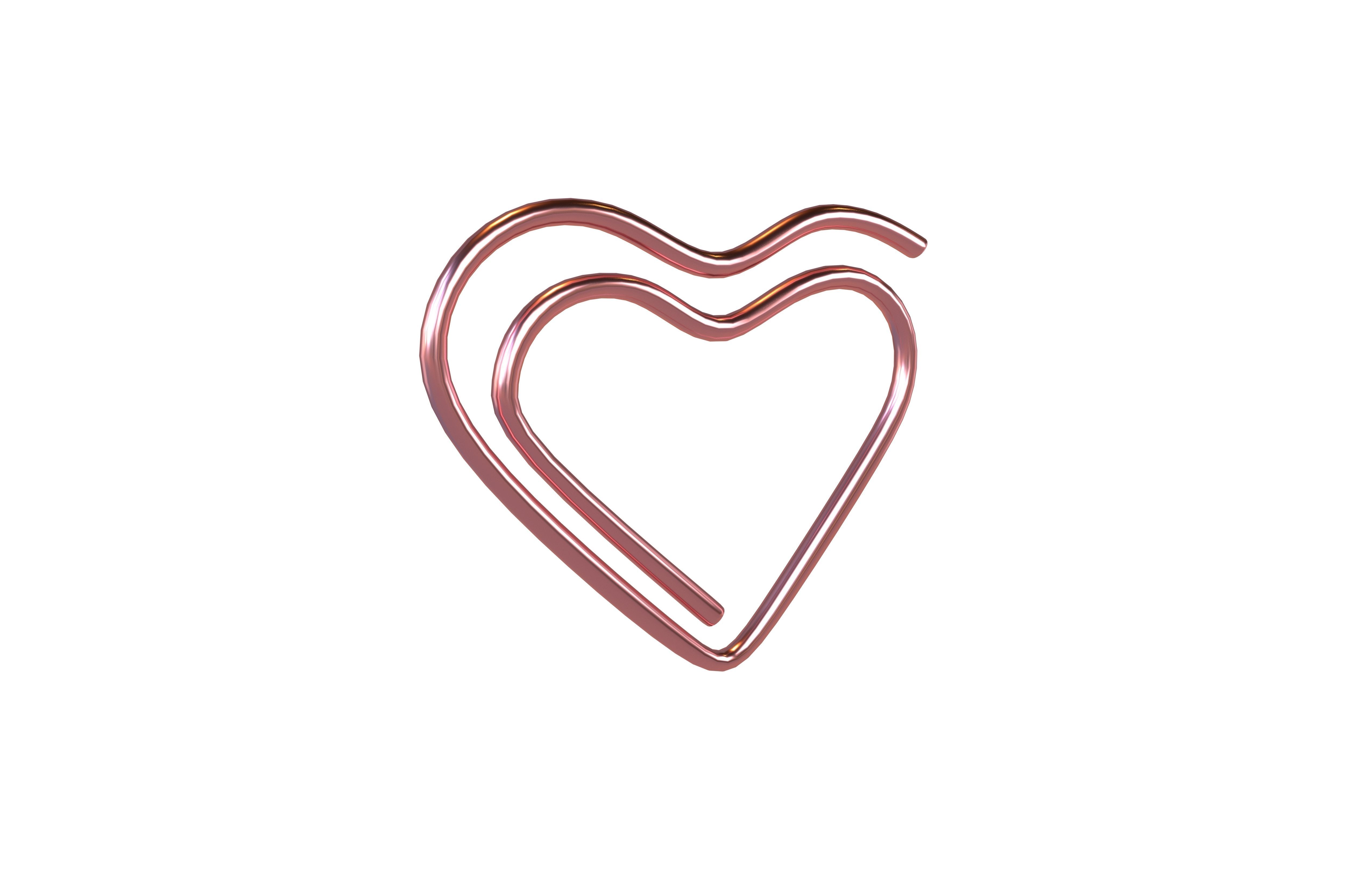 Heart Paper Clip v1 003 Low-poly 3D model_1