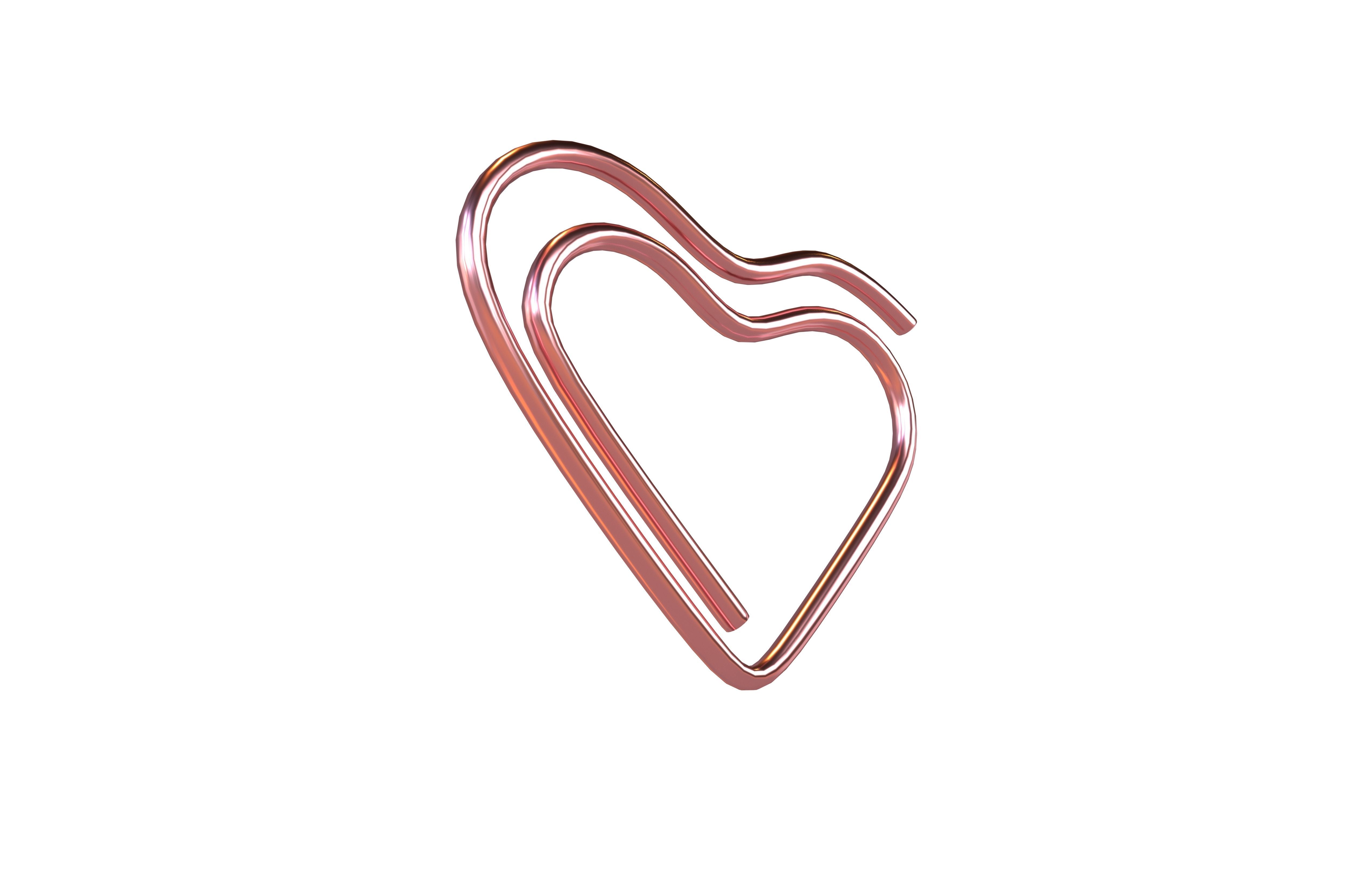 Heart Paper Clip v1 003 Low-poly 3D model_2