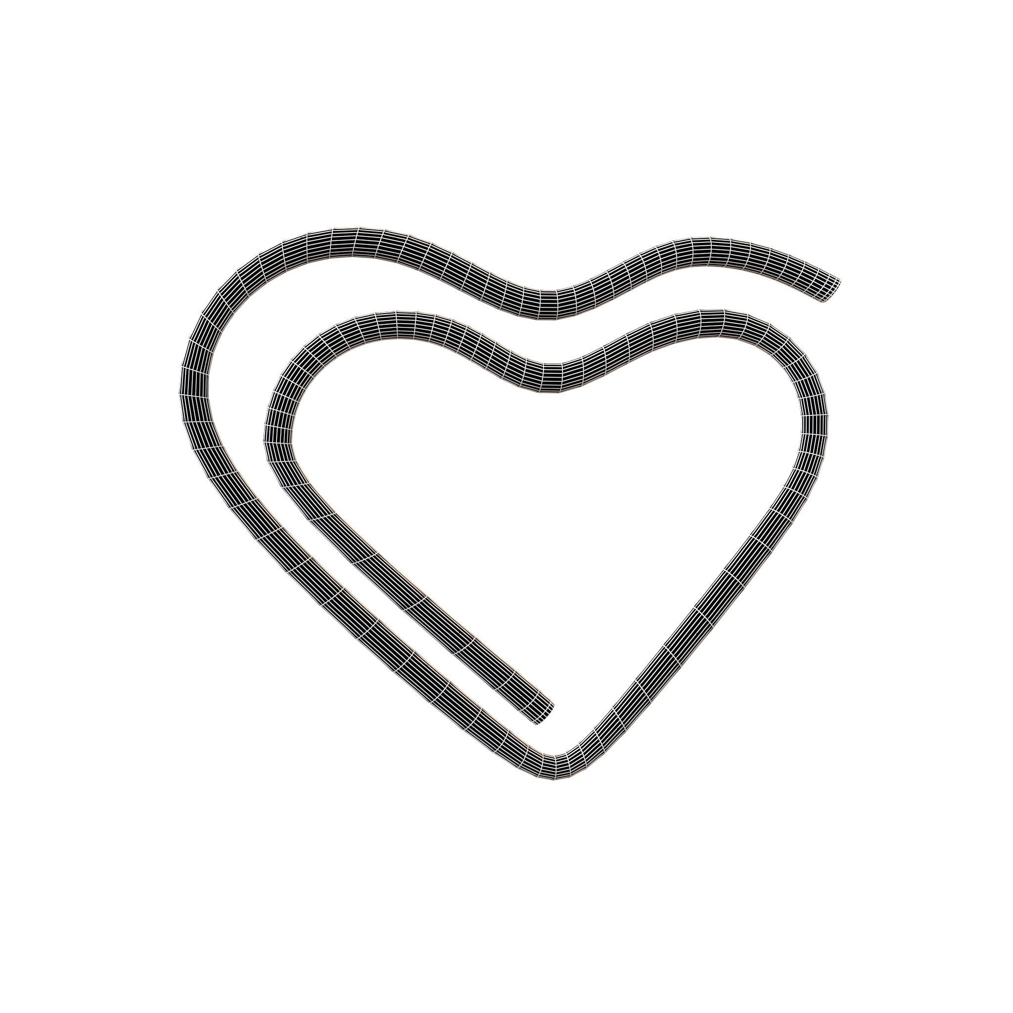 Heart Paper Clip v1 003 Low-poly 3D model_4