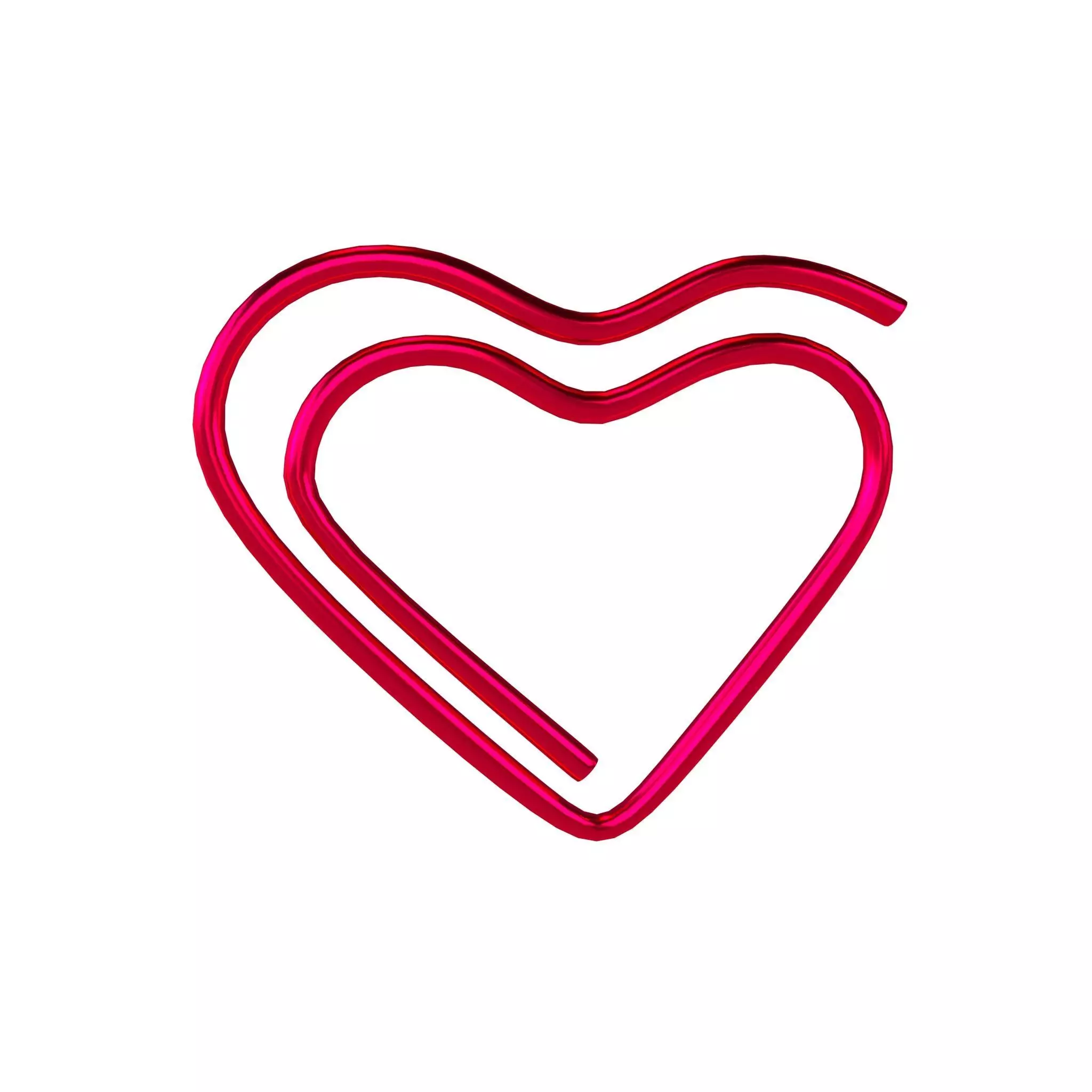 Heart Paper Clip v1 004 Low-poly 3D model_0