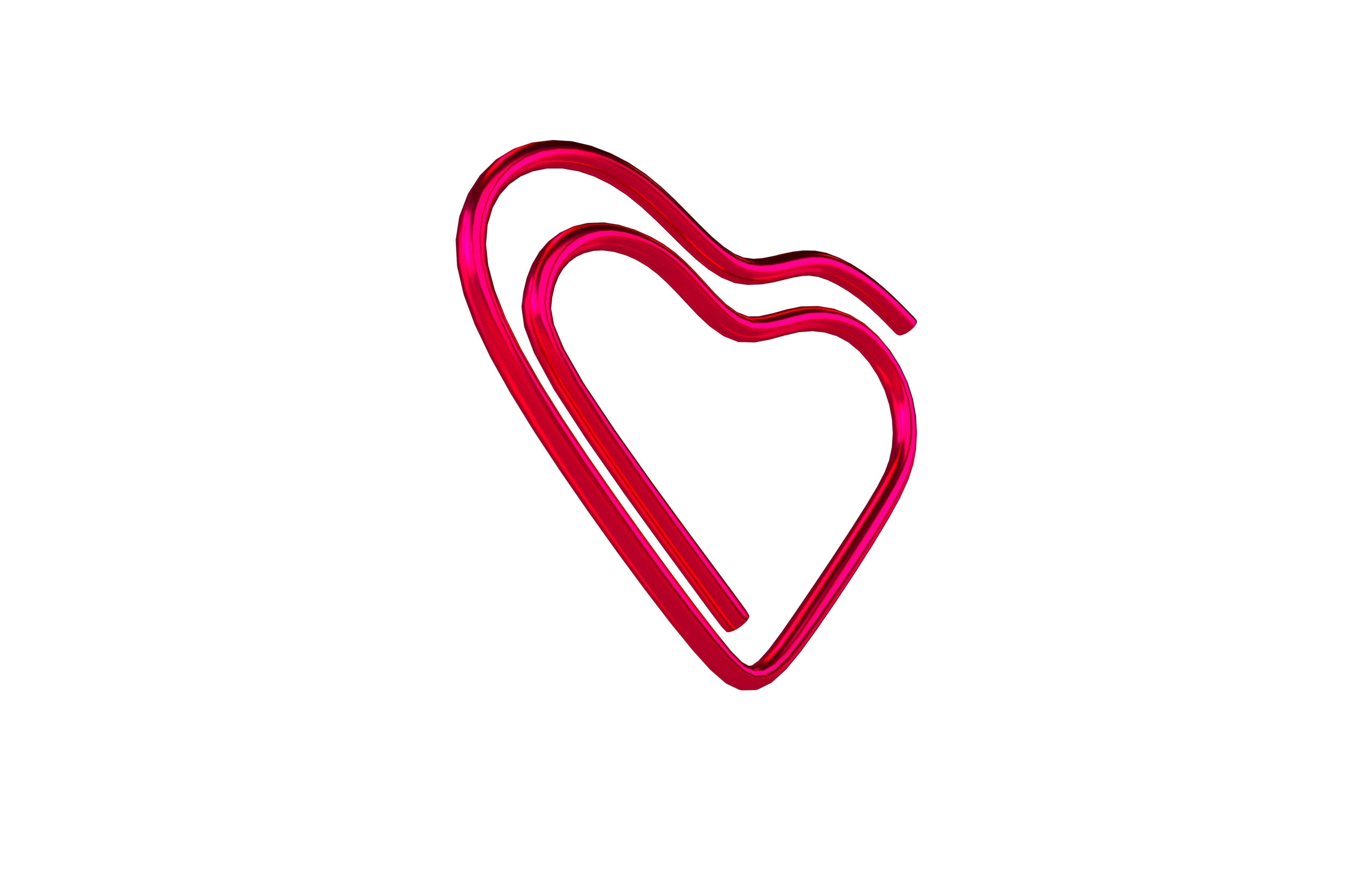 Heart Paper Clip v1 004 Low-poly 3D model_3