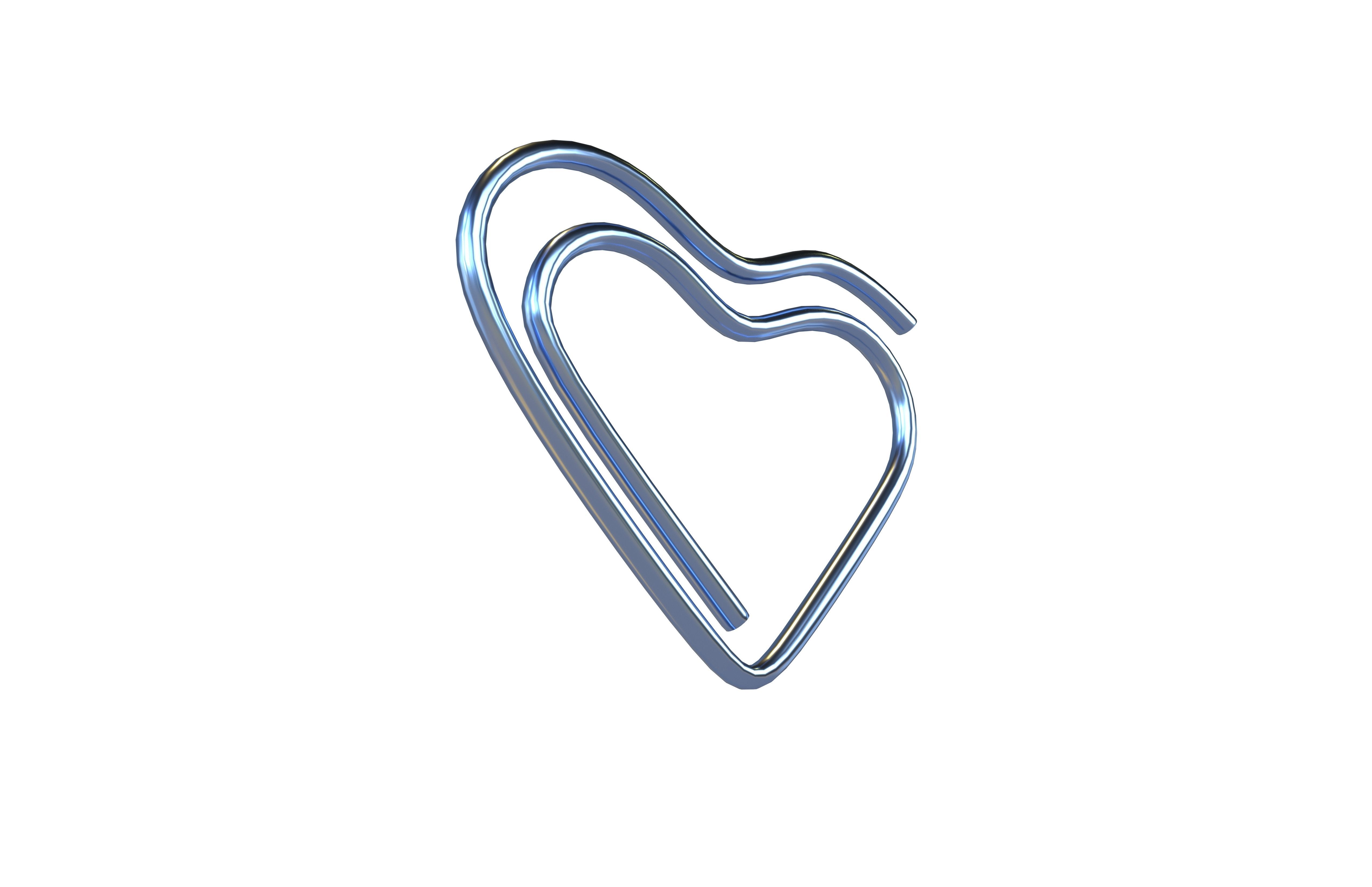 Heart Paper Clip v1 006 Low-poly 3D model_3