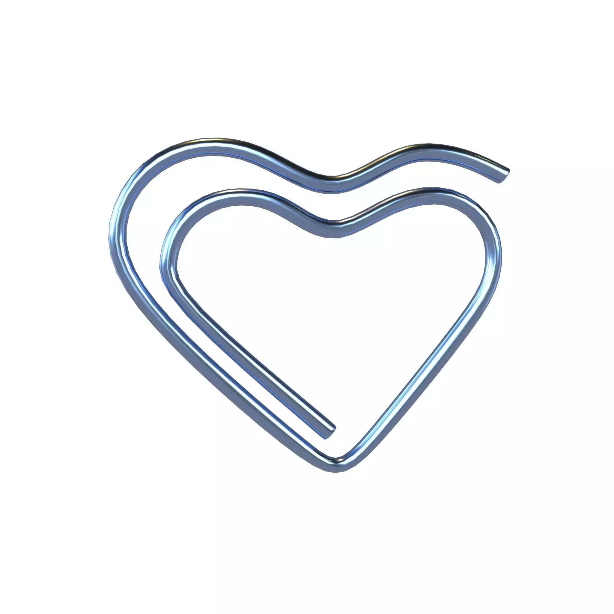 Heart Paper Clip v1 006 Low-poly 3D model_0