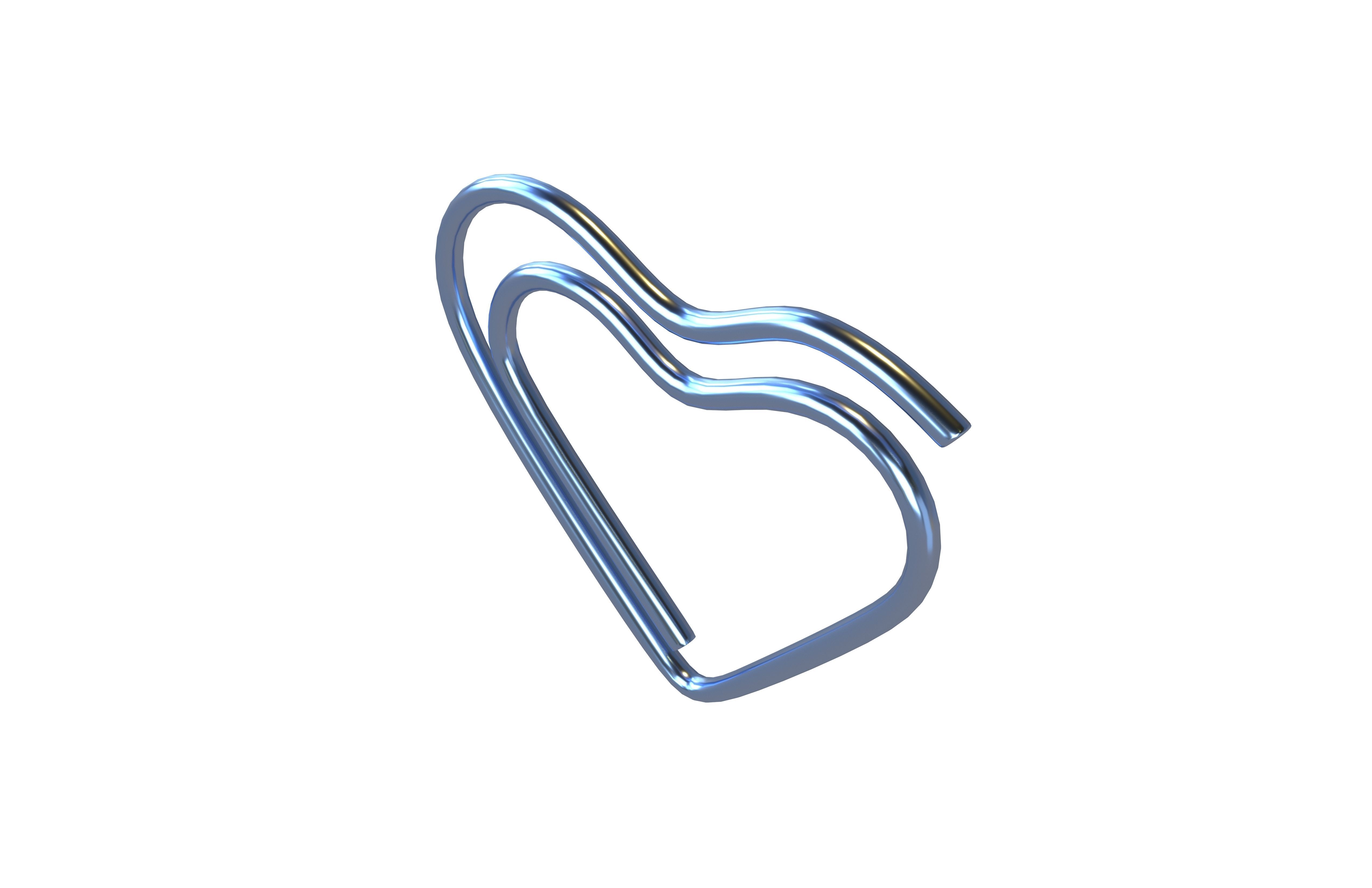 Heart Paper Clip v1 006 Low-poly 3D model_2