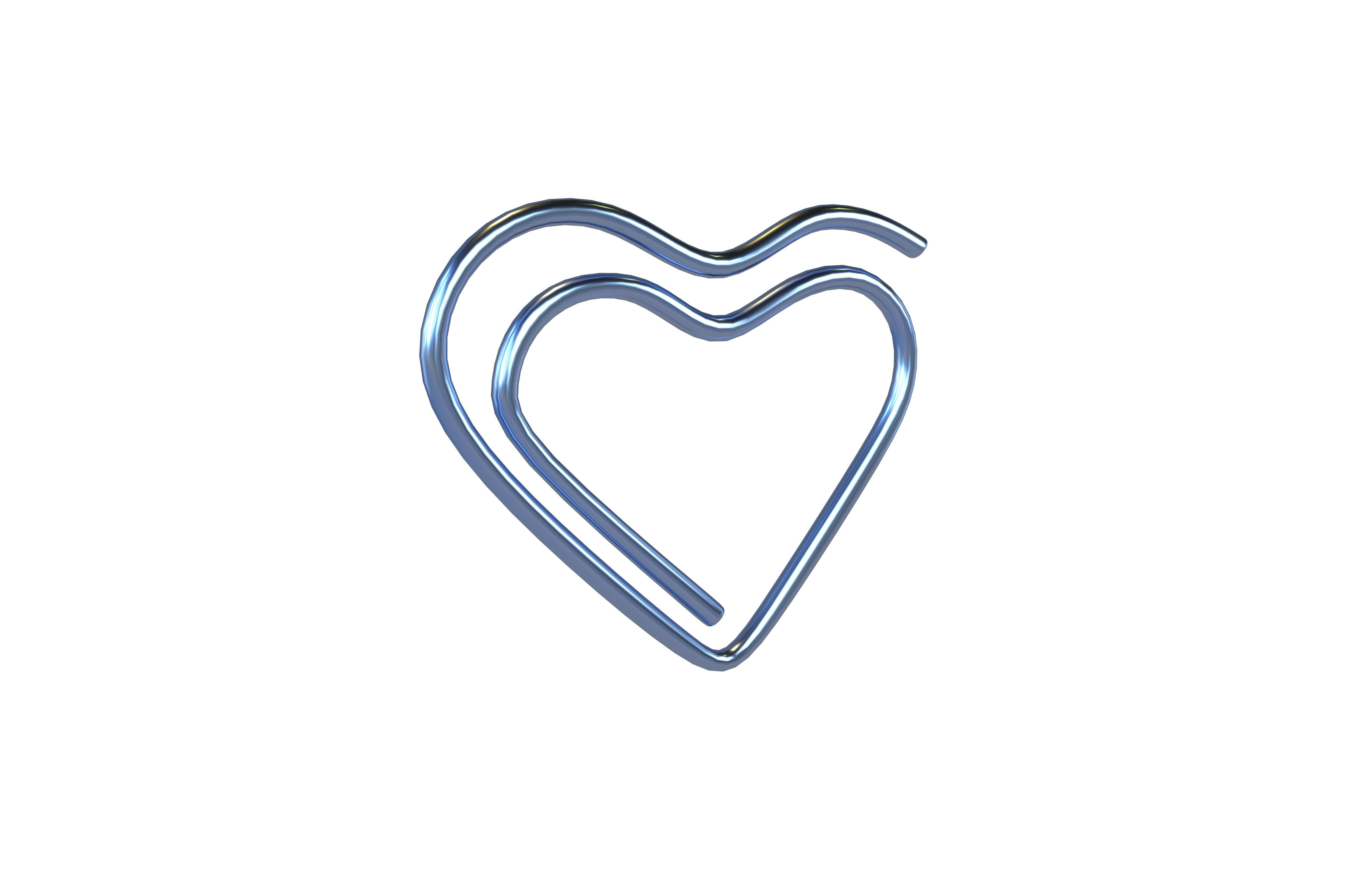 Heart Paper Clip v1 006 Low-poly 3D model_1