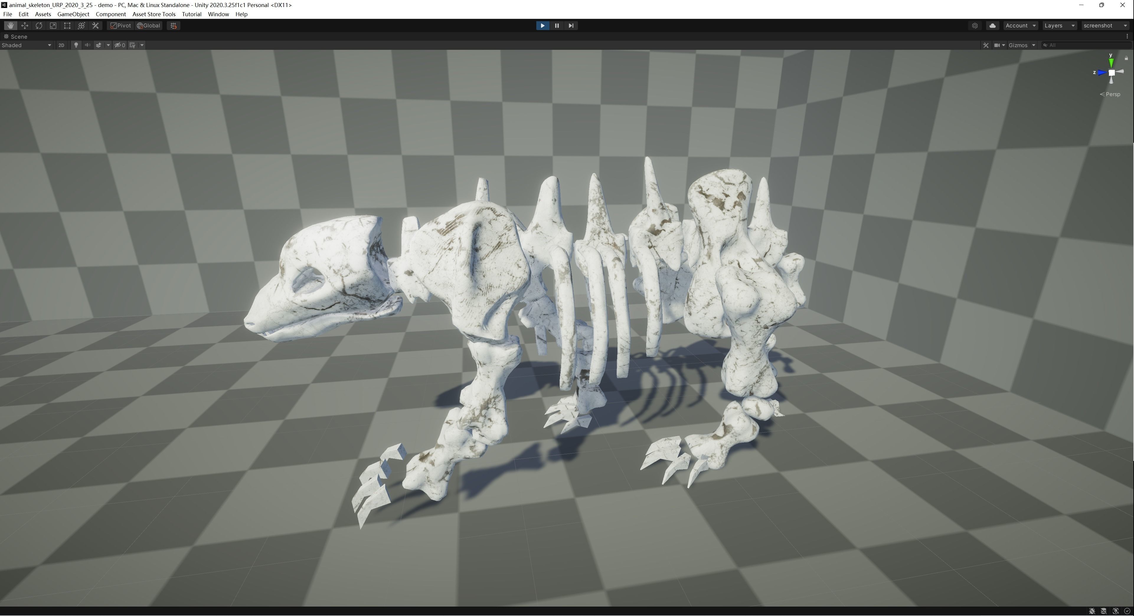 Bear Skeleton Low-poly 3D model_2