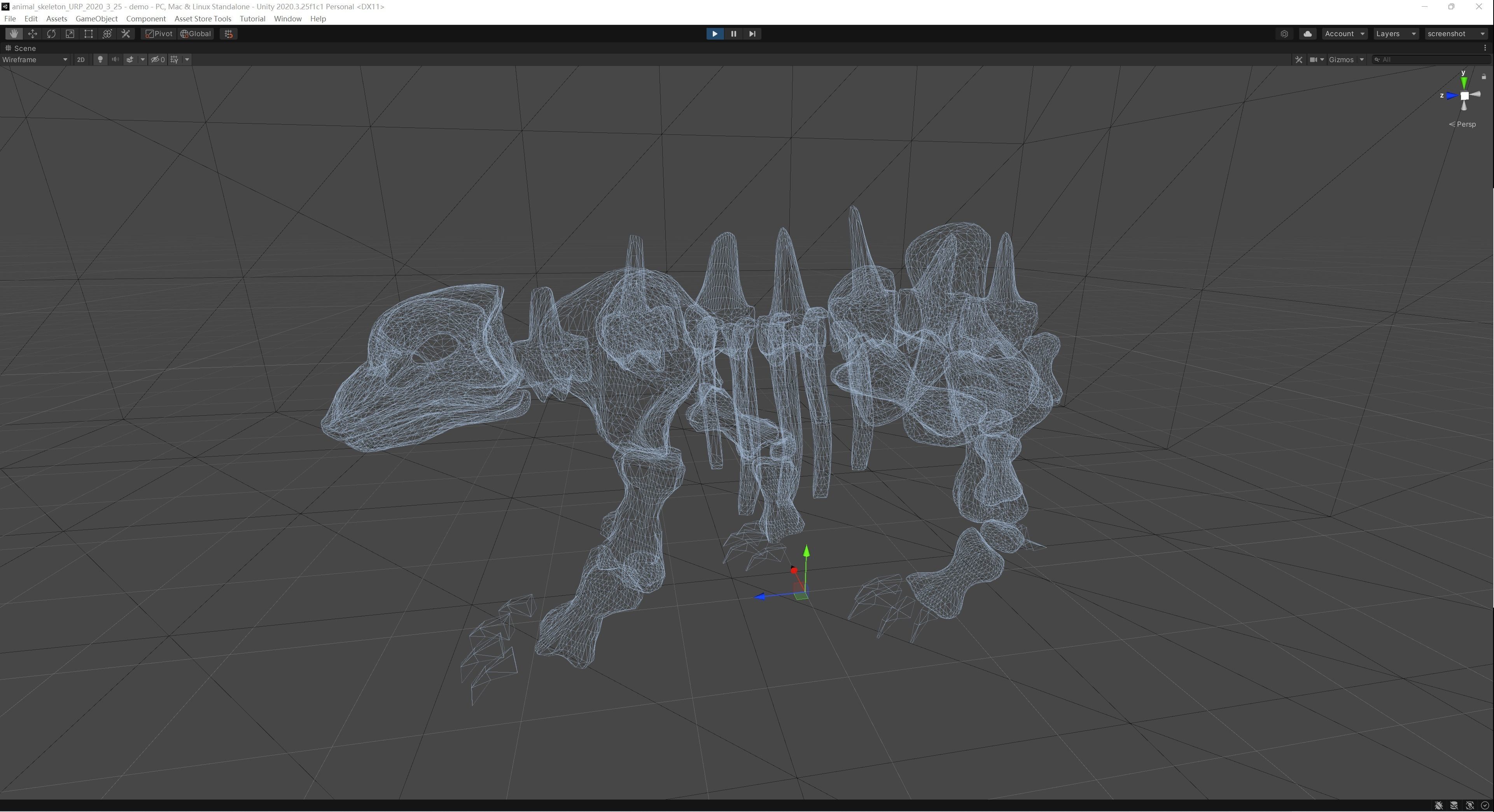 Bear Skeleton Low-poly 3D model_3