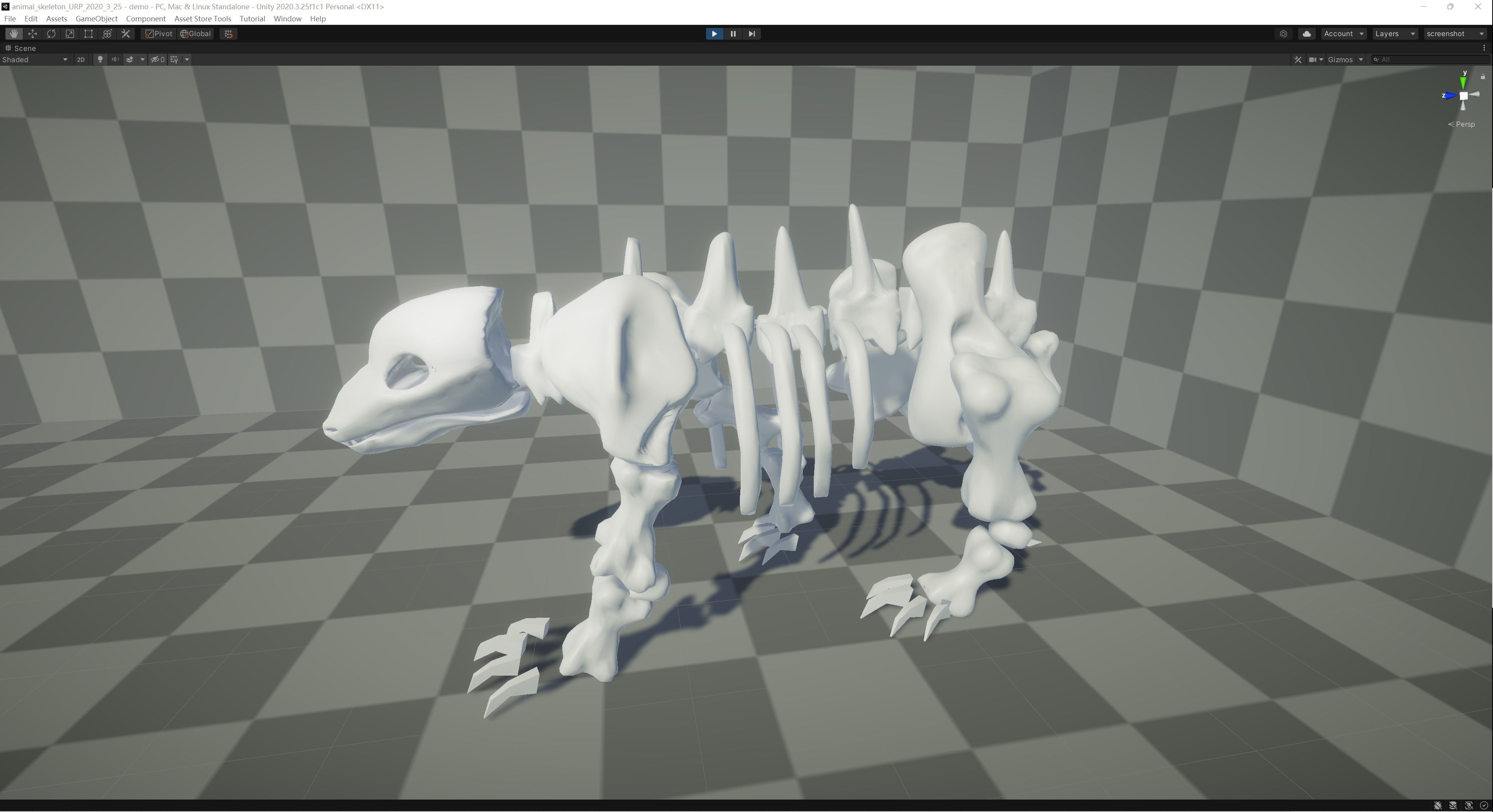 Bear Skeleton Low-poly 3D model_6
