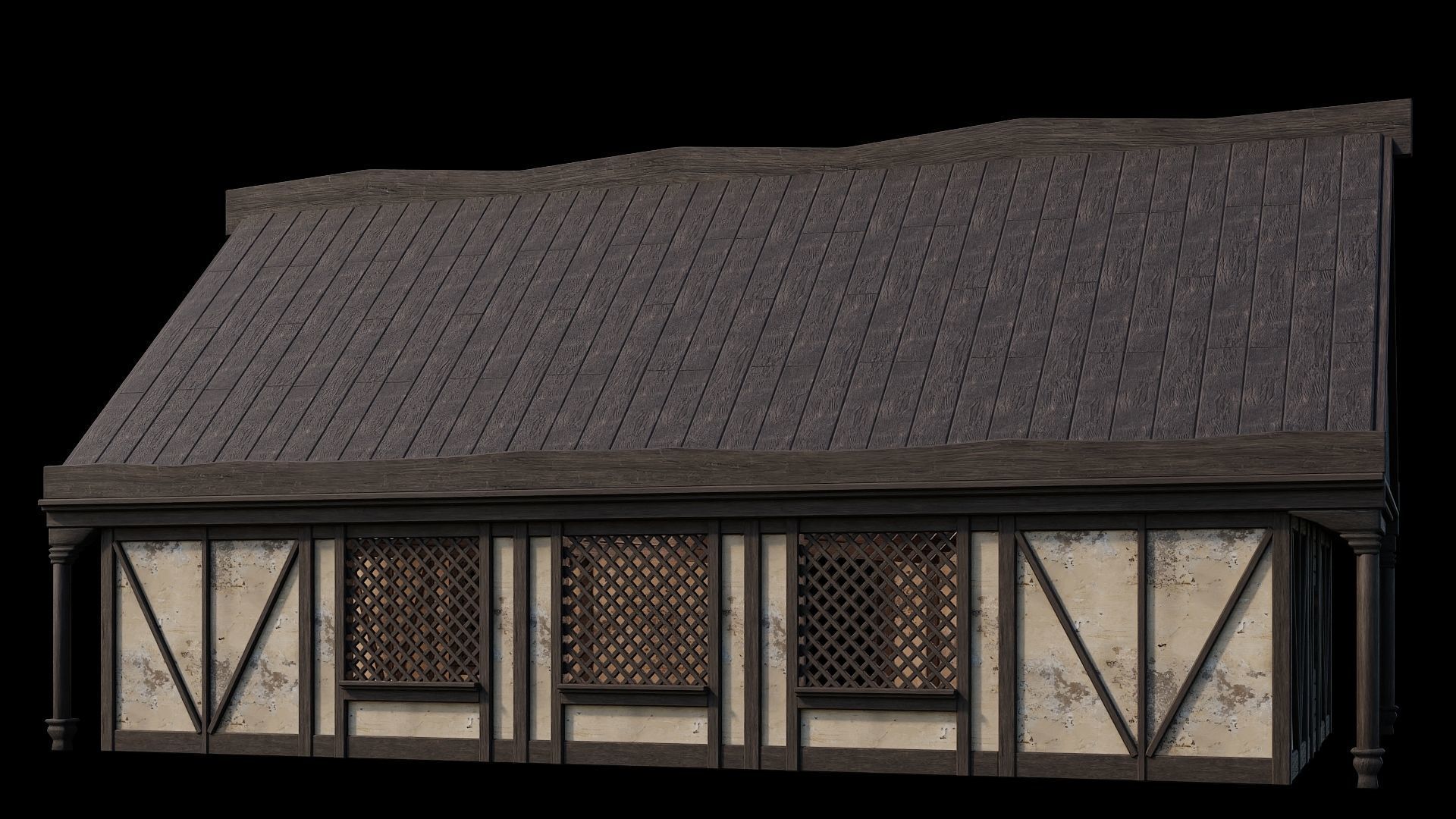 Medieval Houses Pack 41-42-43-44-45 - 4K Textures Game Ready Low-poly 3D model_12