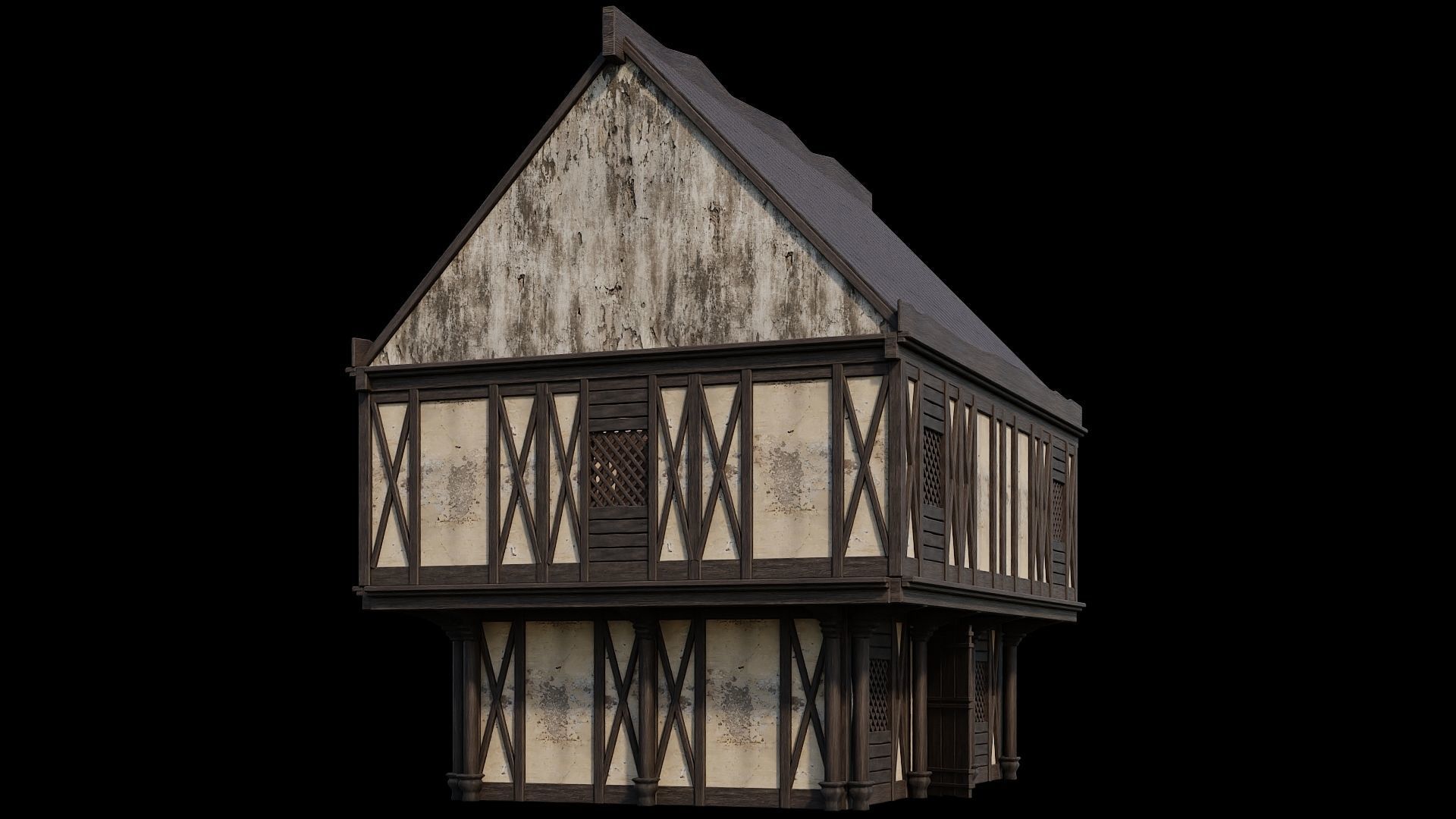 Medieval Houses Pack 41-42-43-44-45 - 4K Textures Game Ready Low-poly 3D model_37