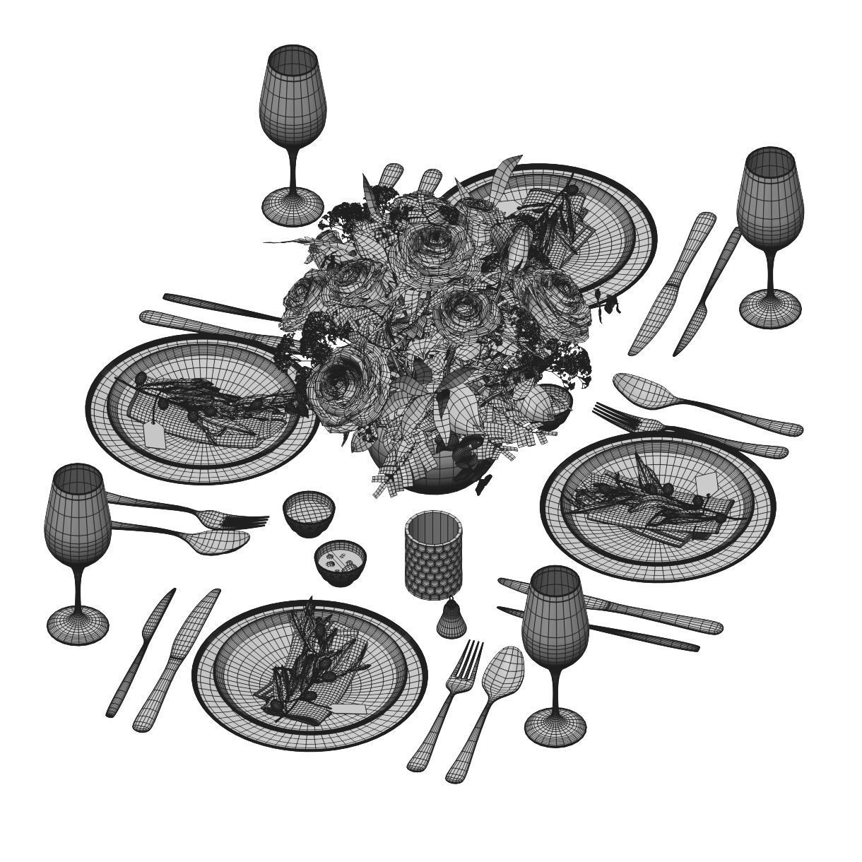 Table Setting 4 3D model_3