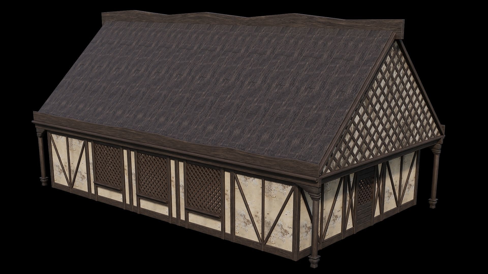 Medieval Houses 41- 4K Textures Game Ready Low-poly 3D model_5