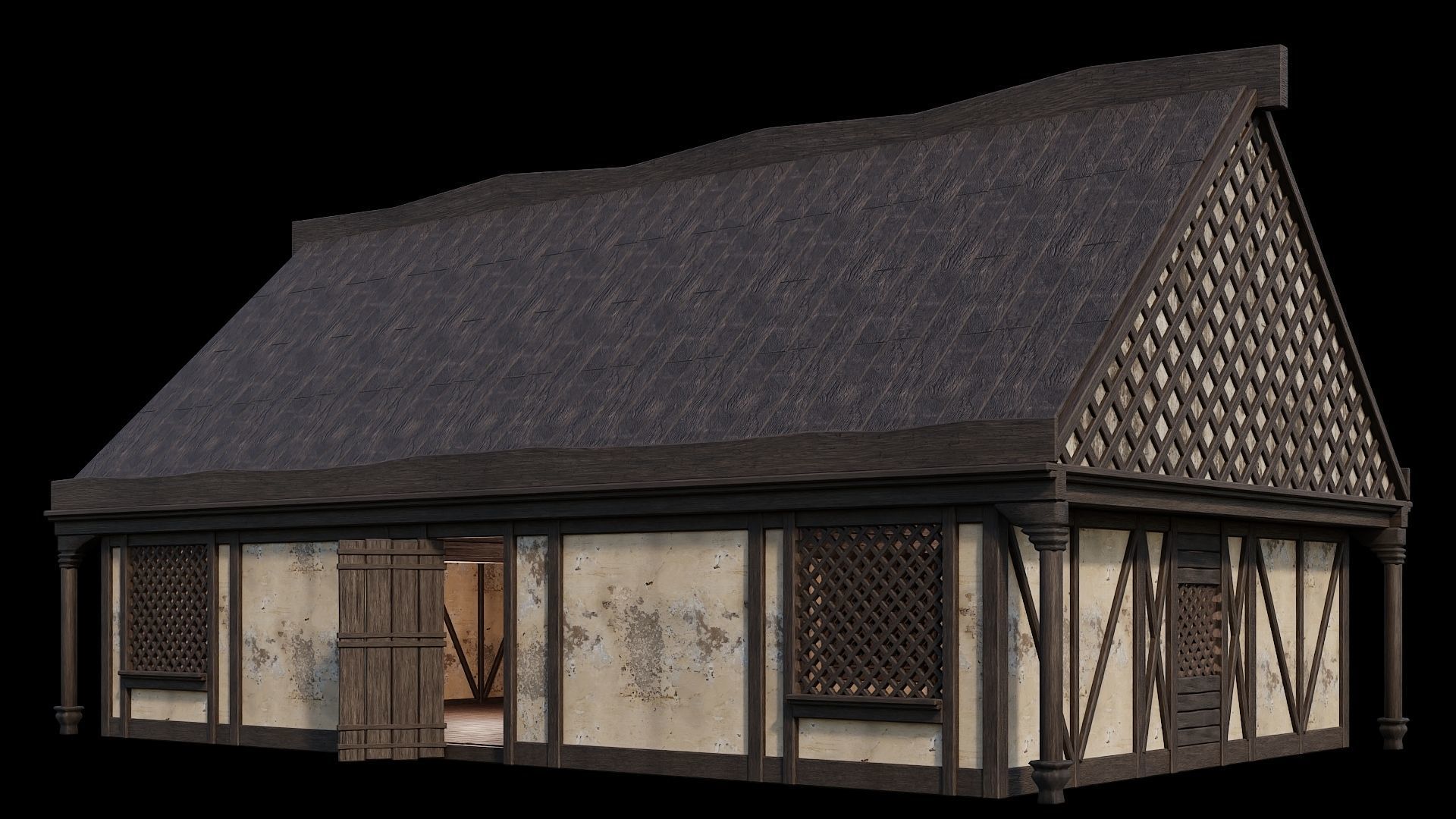 Medieval Houses 41- 4K Textures Game Ready Low-poly 3D model_2