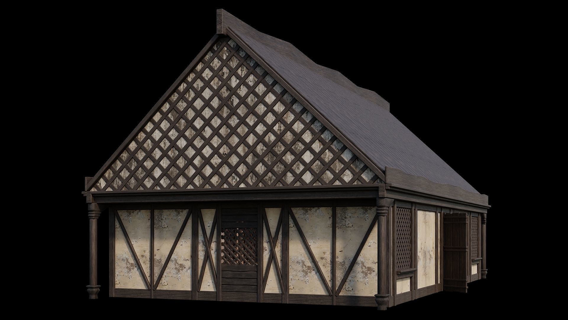 Medieval Houses 41- 4K Textures Game Ready Low-poly 3D model_10