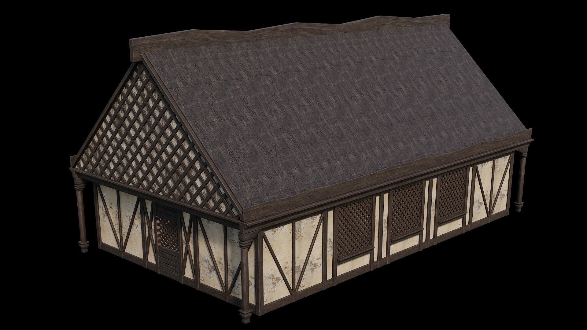 Medieval Houses 41- 4K Textures Game Ready Low-poly 3D model_6