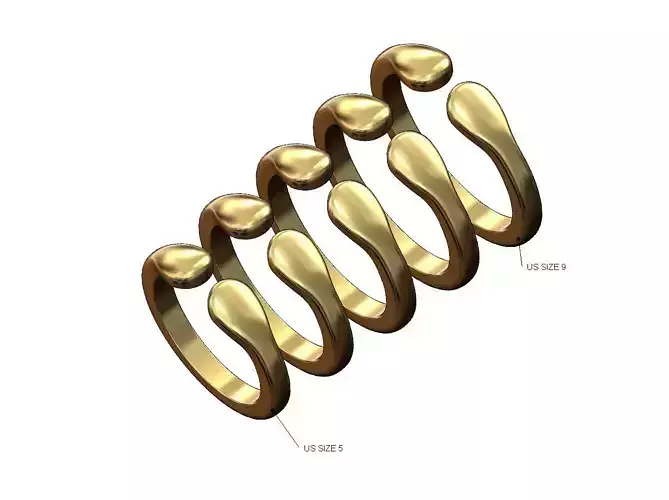 Open domed lobes fashion band Us sizes 5 to 9