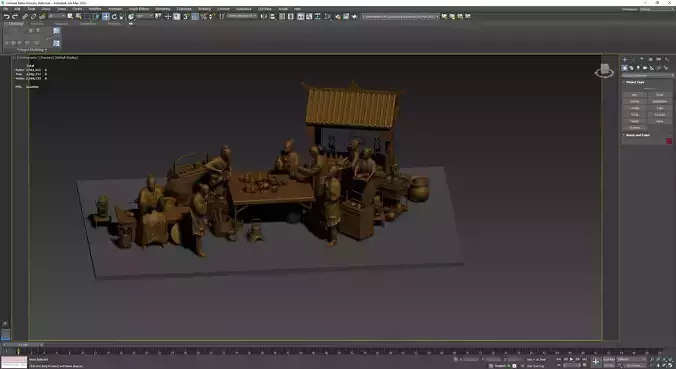 Chinese Retro Grocery Stall 3D Print Model