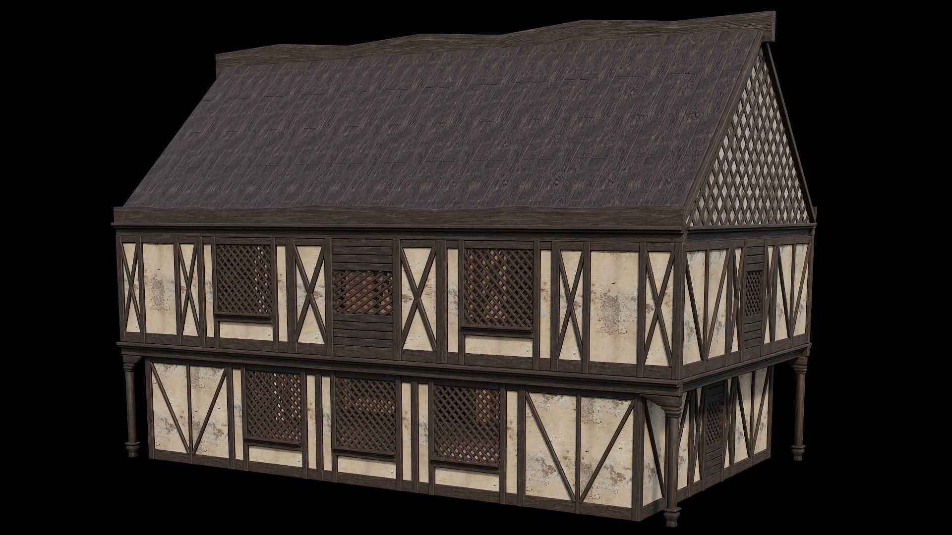 Medieval Houses 42- 4K Textures Game Ready Low-poly 3D model_11