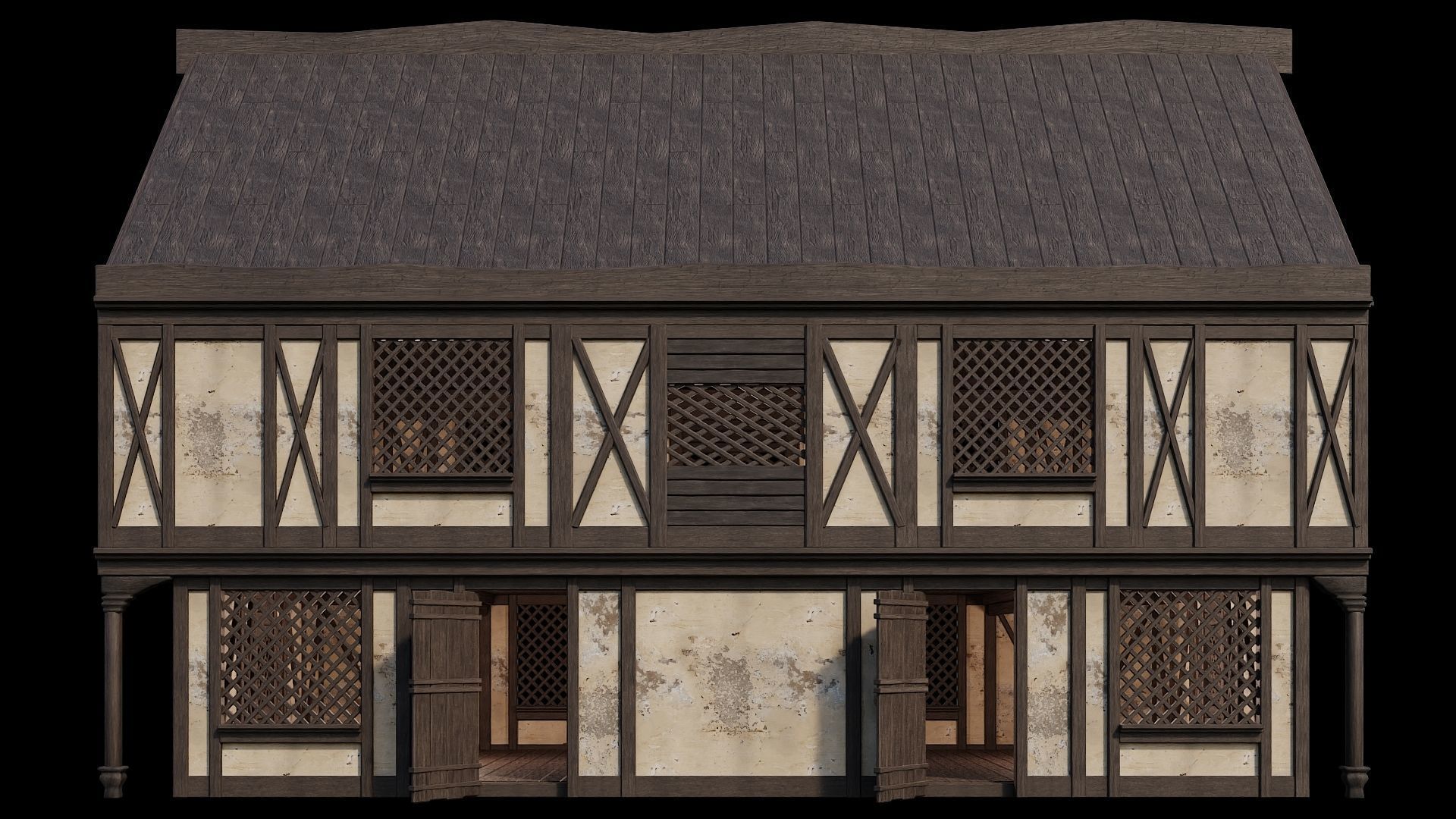 Medieval Houses 42- 4K Textures Game Ready Low-poly 3D model_3
