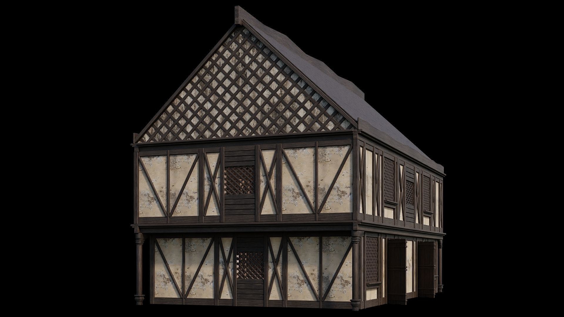 Medieval Houses 42- 4K Textures Game Ready Low-poly 3D model_5
