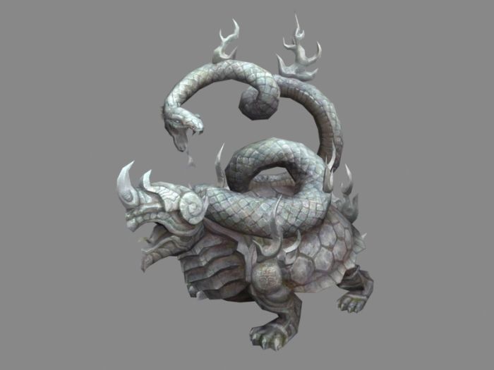 Tiger Dragon Turtle1 Phoenix 3D model_1