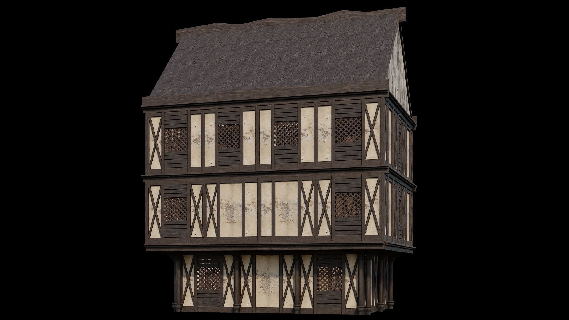 Medieval Houses 44- 4K Textures Game Ready Low-poly 3D model_11