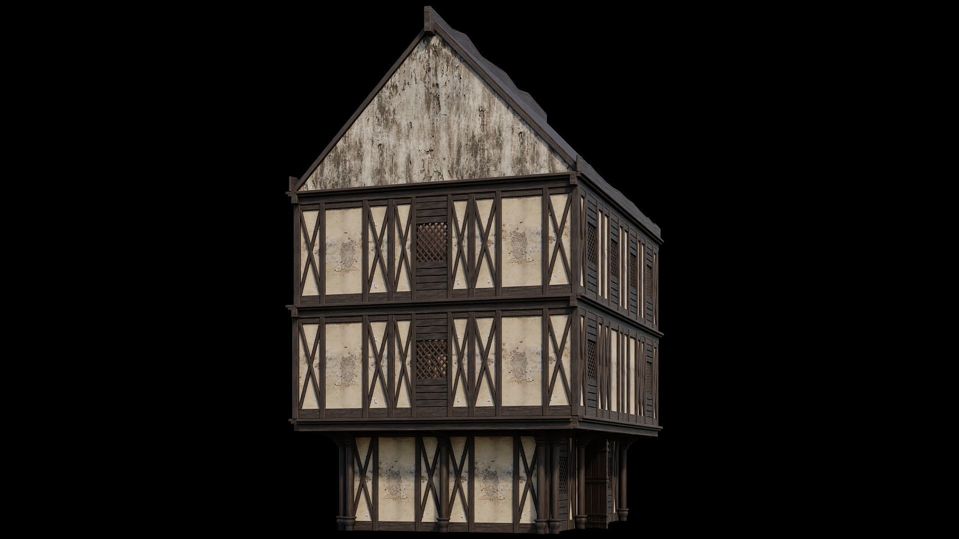 Medieval Houses 44- 4K Textures Game Ready Low-poly 3D model_5