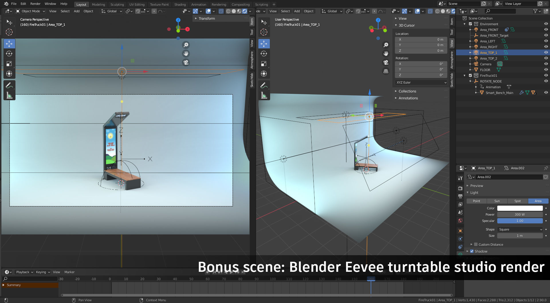 Smart Solar Bench Low-poly 3D model_5