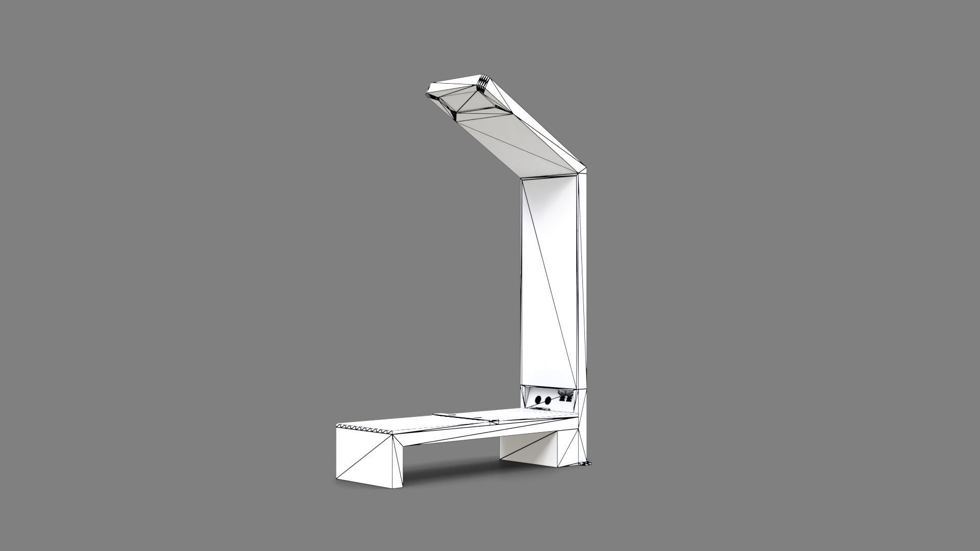 Smart Solar Bench Low-poly 3D model_12