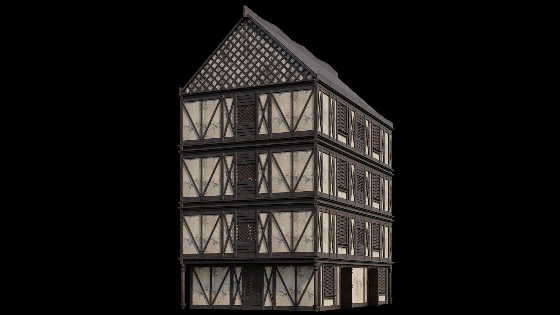 Medieval Houses 45- 4K Textures Game Ready Low-poly 3D model_3
