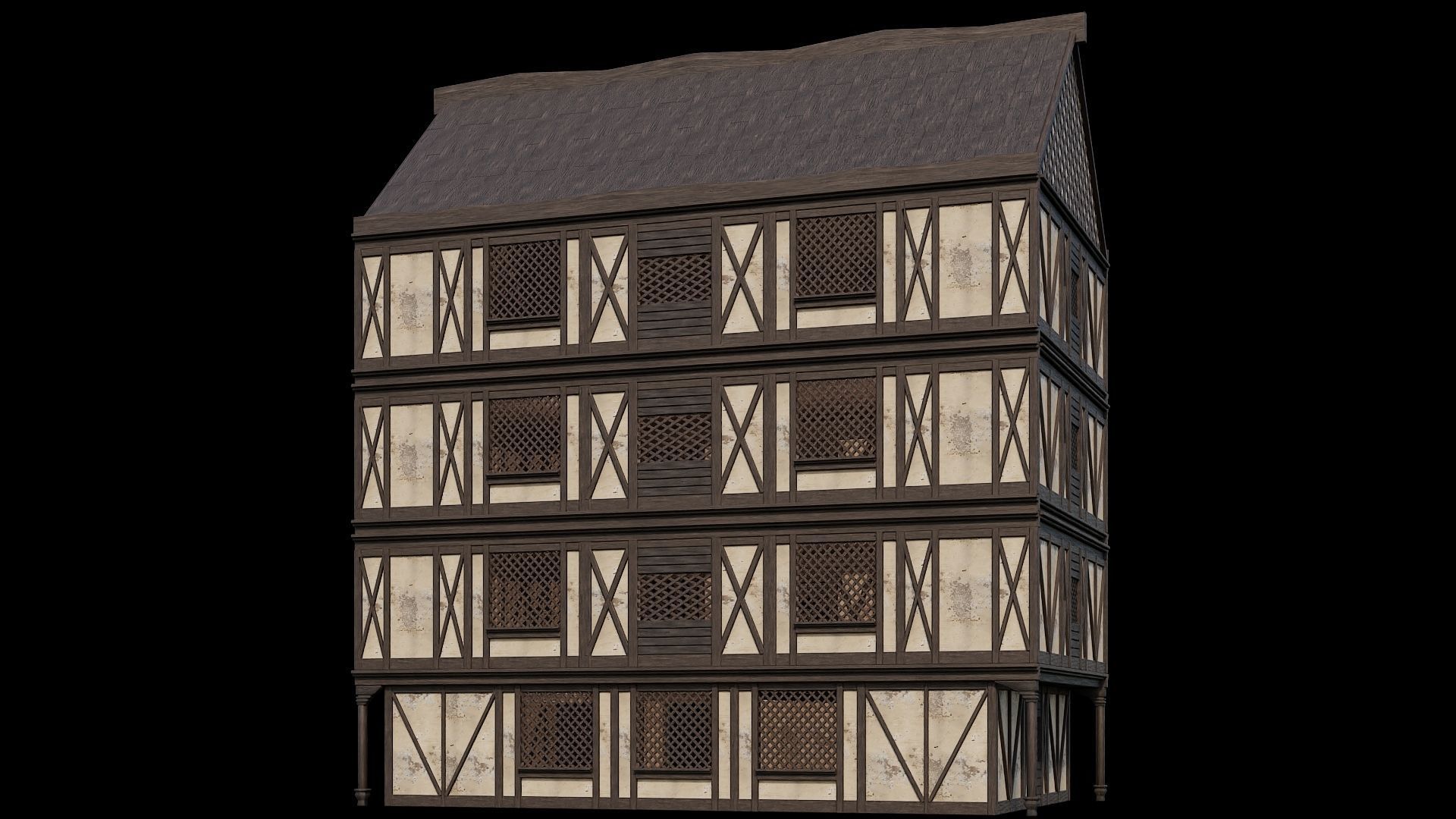 Medieval Houses 45- 4K Textures Game Ready Low-poly 3D model_9