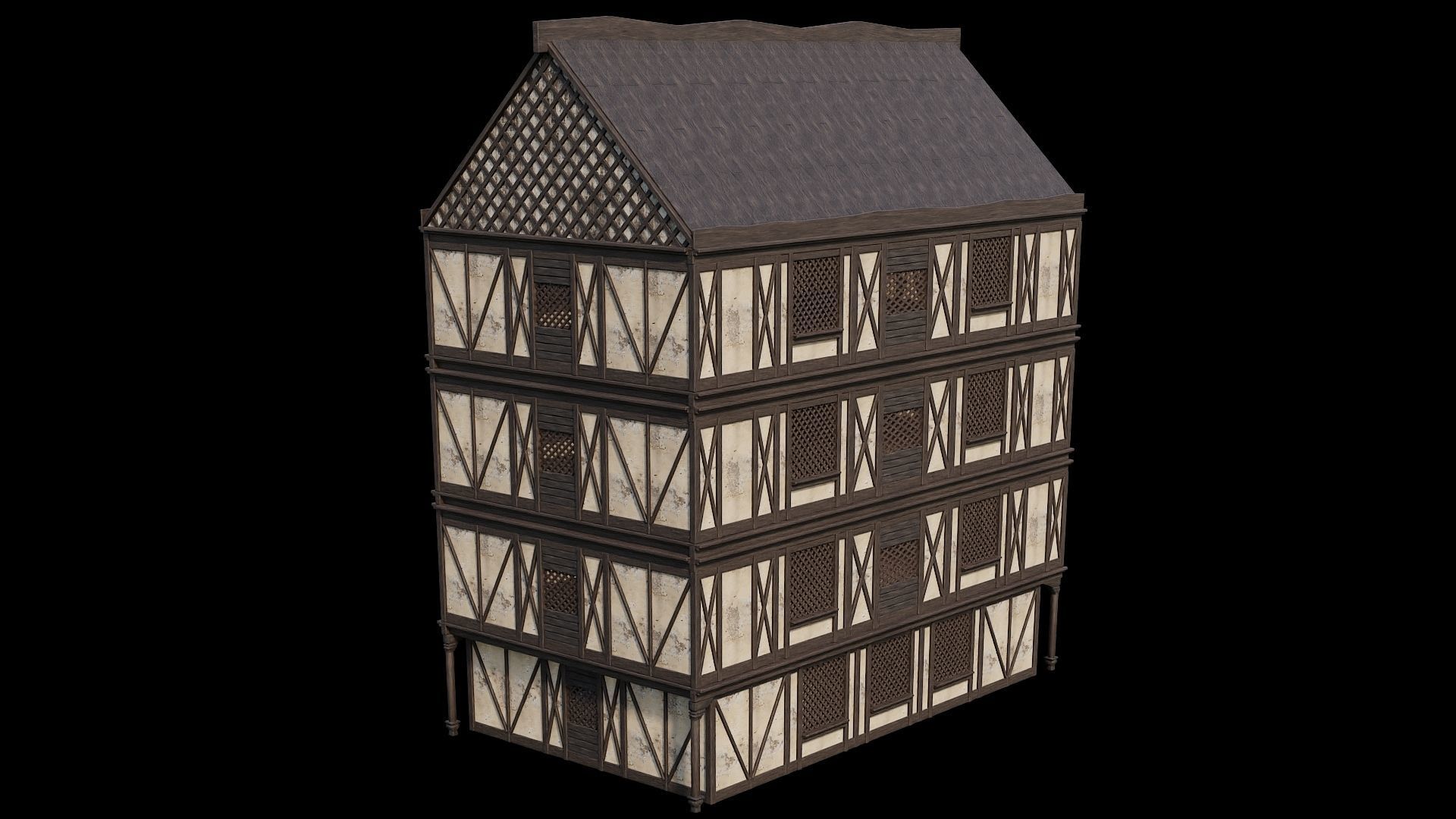 Medieval Houses 45- 4K Textures Game Ready Low-poly 3D model_8