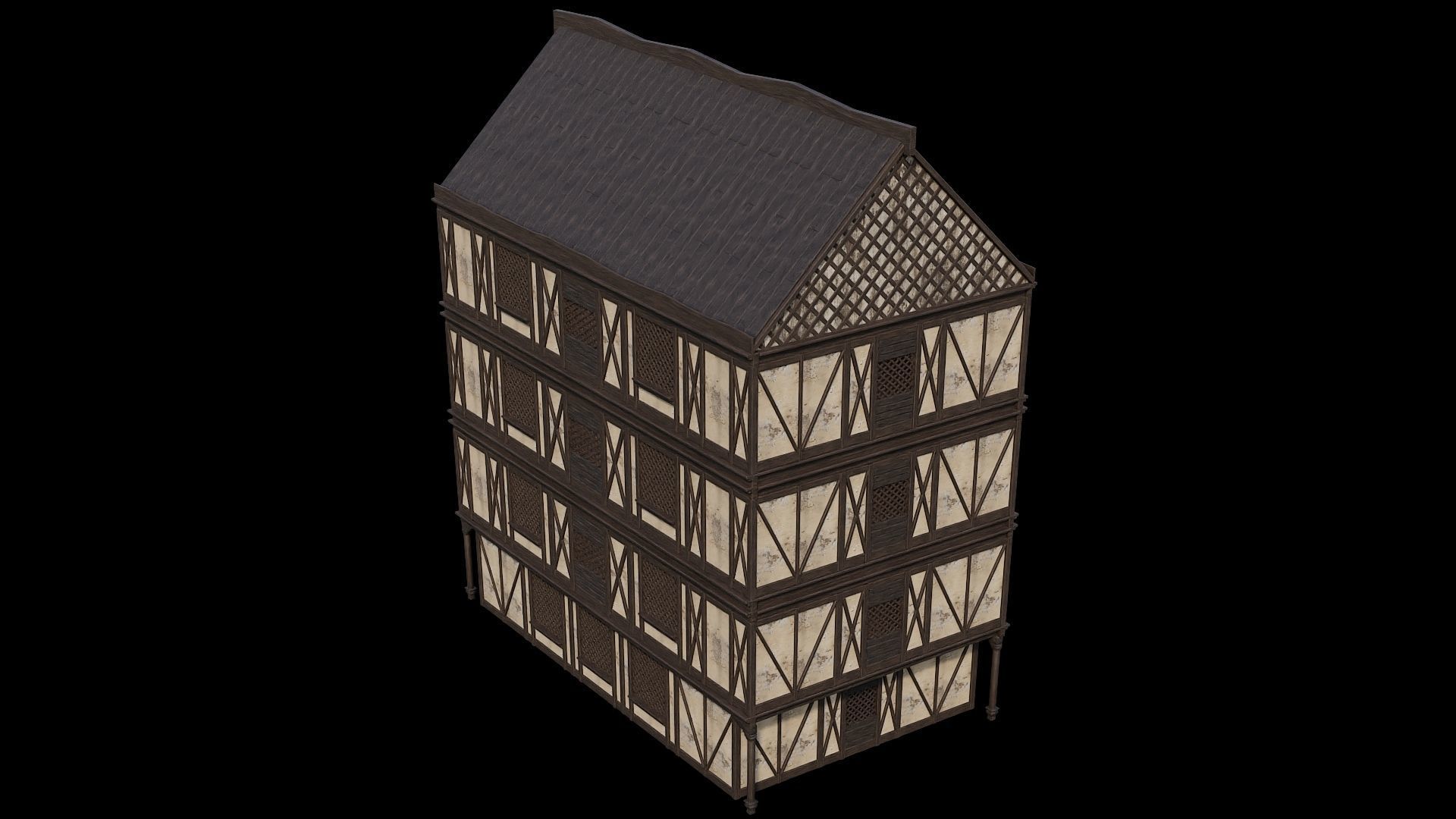 Medieval Houses 45- 4K Textures Game Ready Low-poly 3D model_13