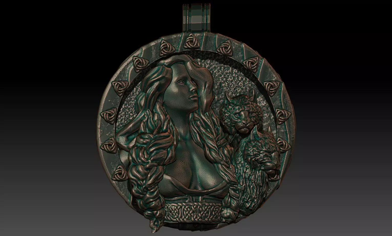 Freya pendant 3D print model_0