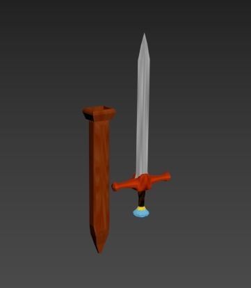 Sword  bow and spear Free low-poly 3D model_5