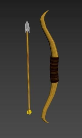 Sword  bow and spear Free low-poly 3D model_2