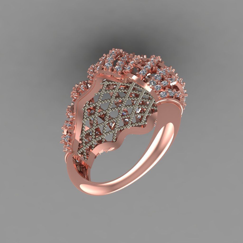Diamond ring Jewellery For Women 3D print model_2