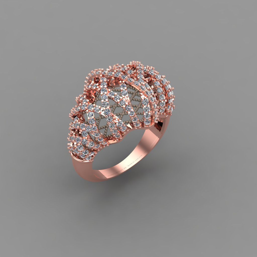 Diamond ring Jewellery For Women 3D print model_4