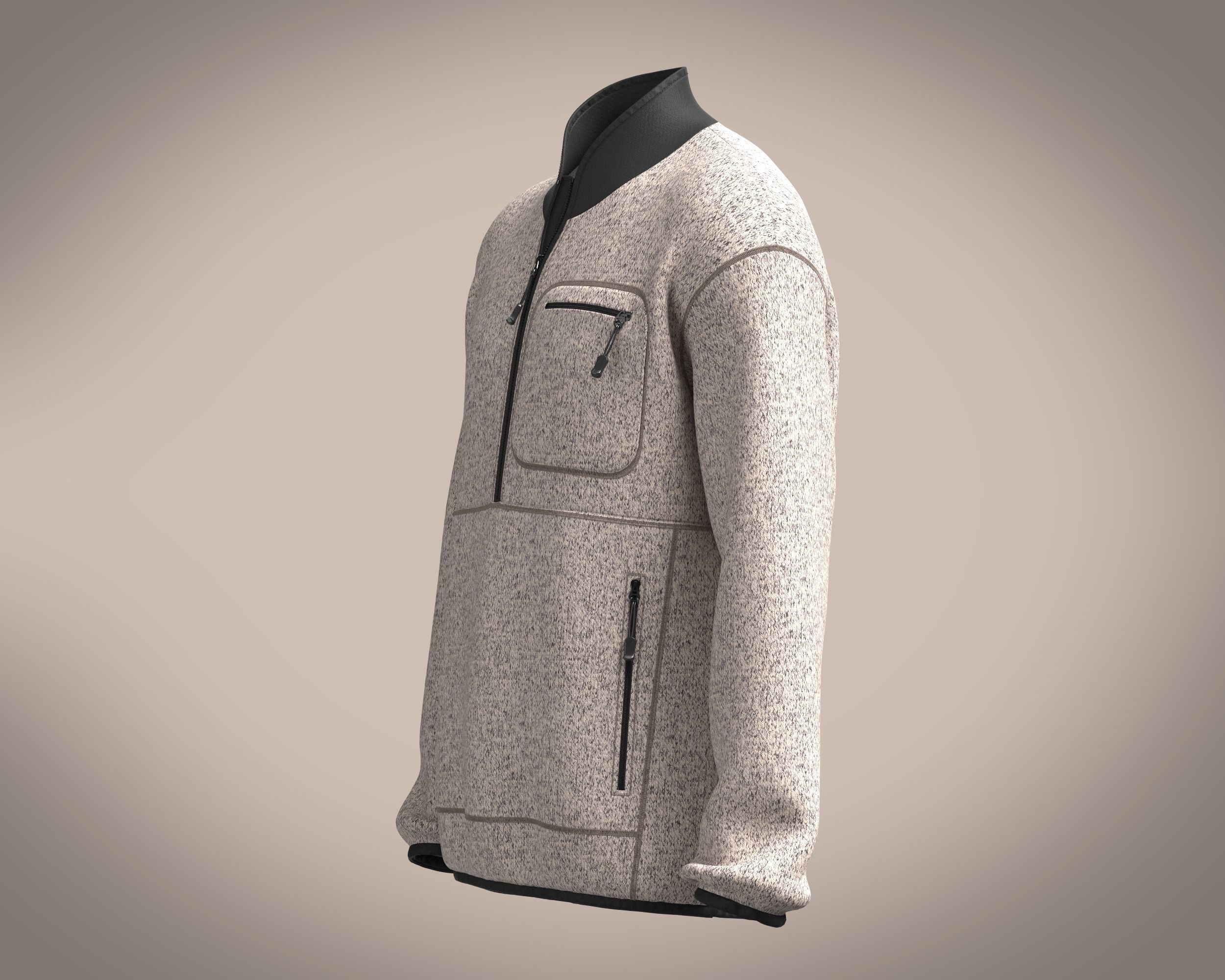 Mens Jacket-Sherpa 3D model_5