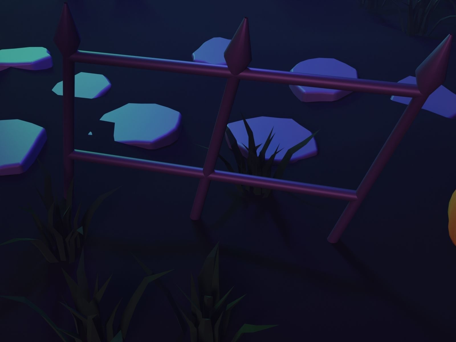 Halloween Castle Low-poly 3D model_9