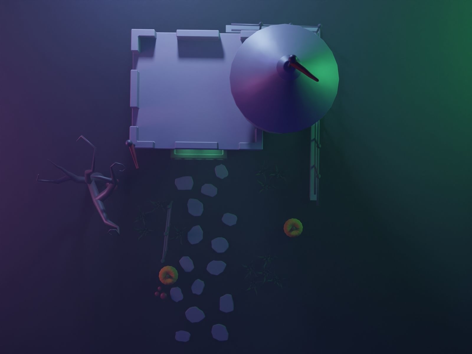 Halloween Castle Low-poly 3D model_5