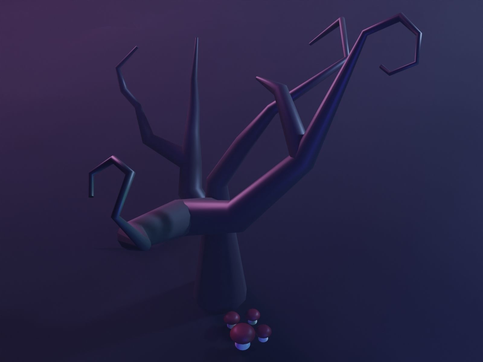 Halloween Castle Low-poly 3D model_10