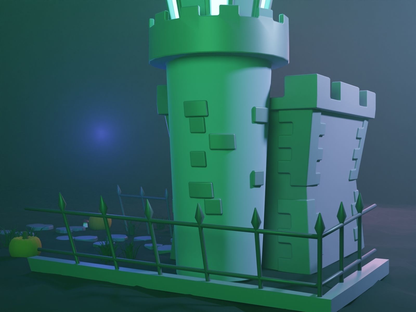 Halloween Castle Low-poly 3D model_11