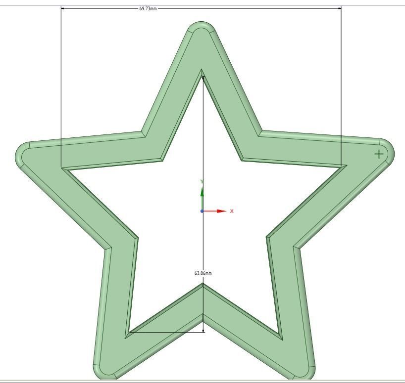 Christmas Star cookie cutter 3D print model_1