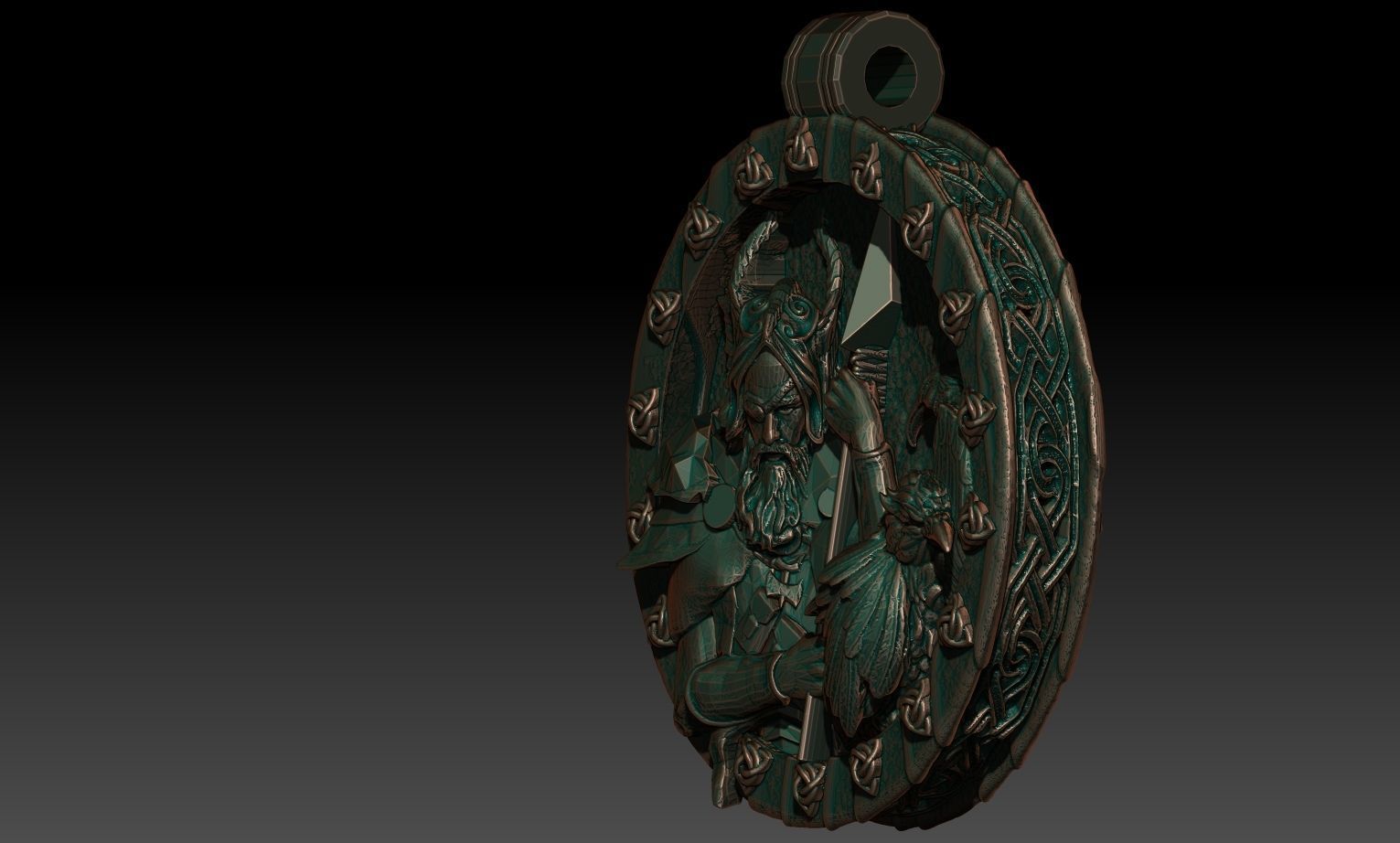 Odin pendant 3D print model_1