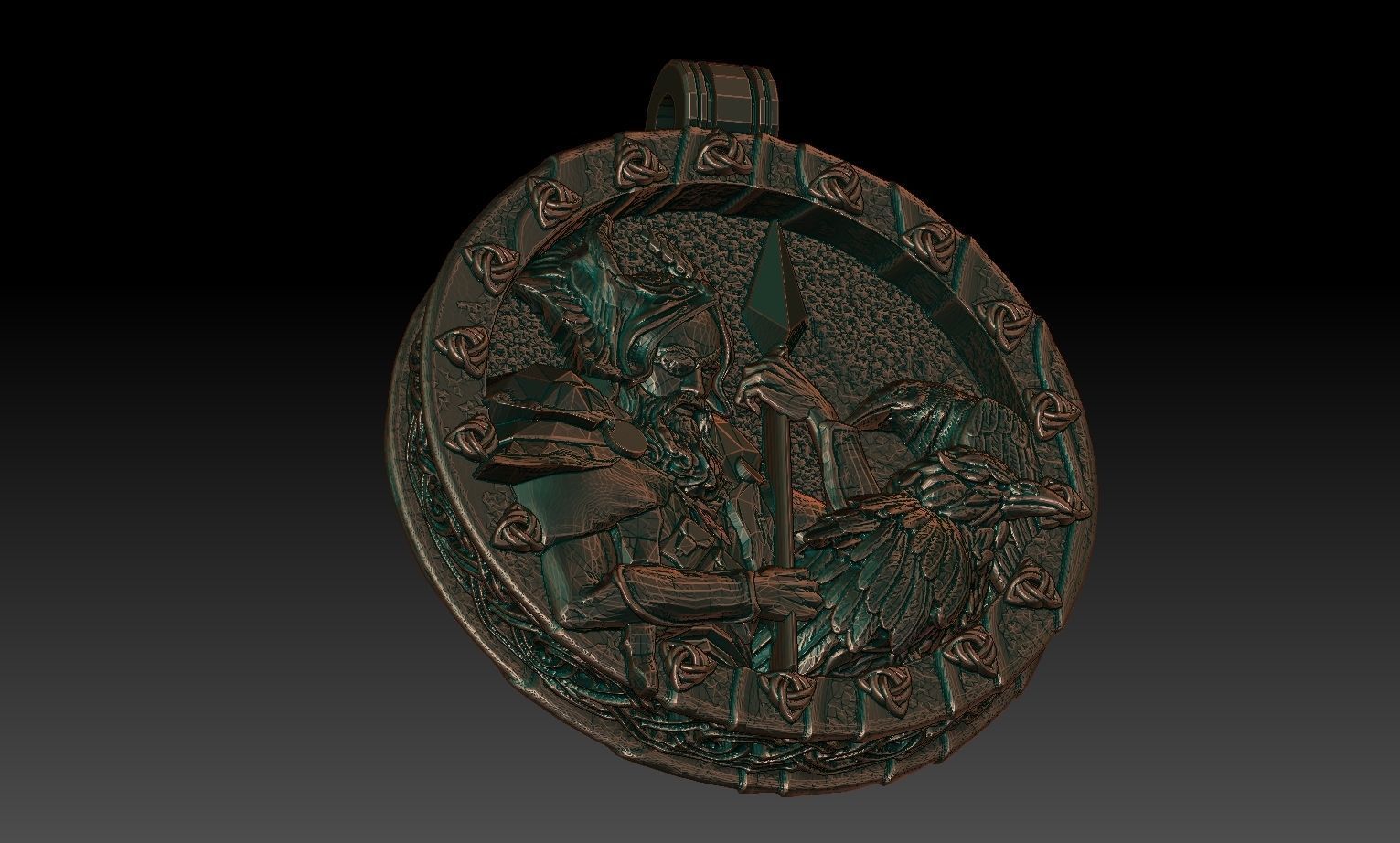Odin pendant 3D print model_6